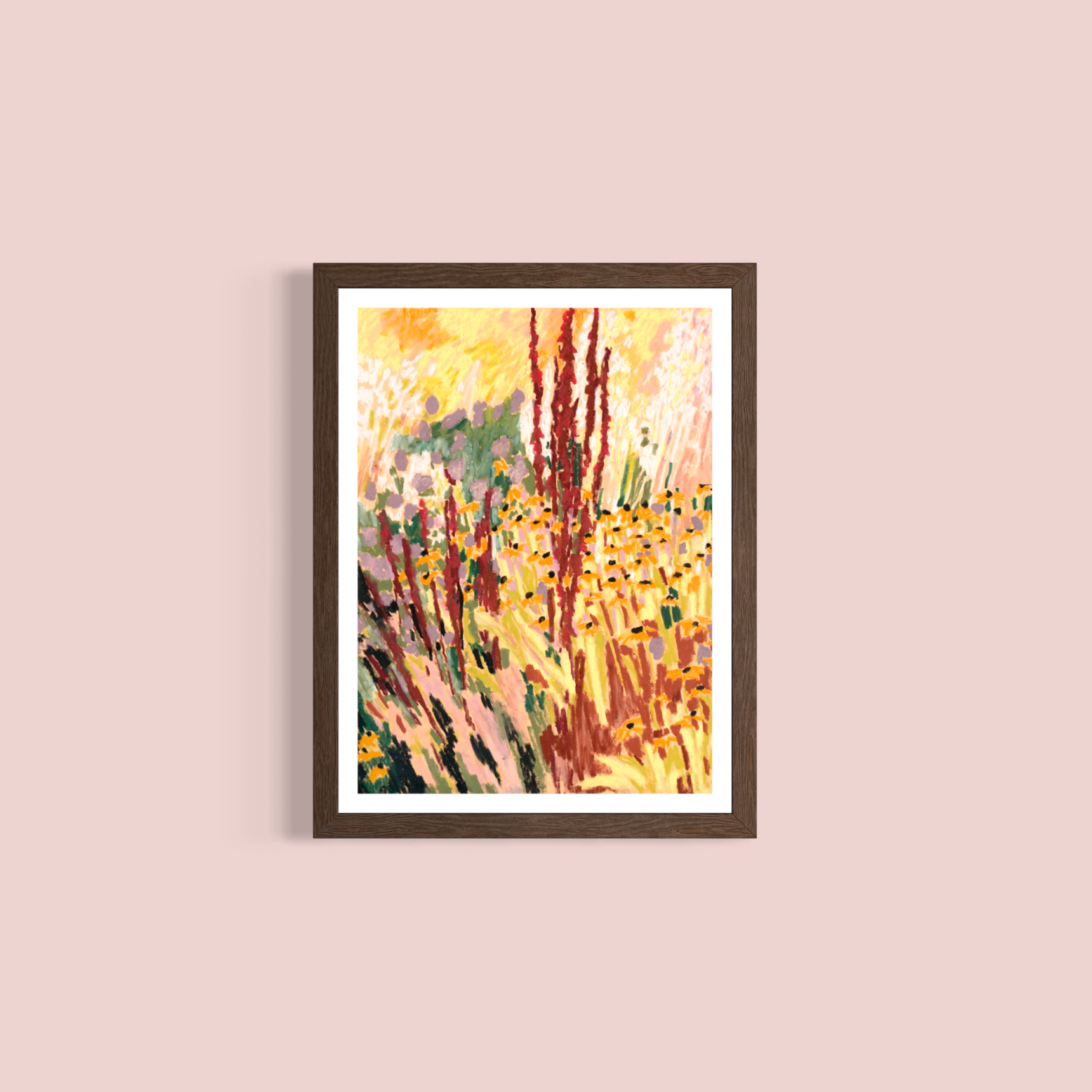 'Rudbeckia and Mullein' Print 30x40cm