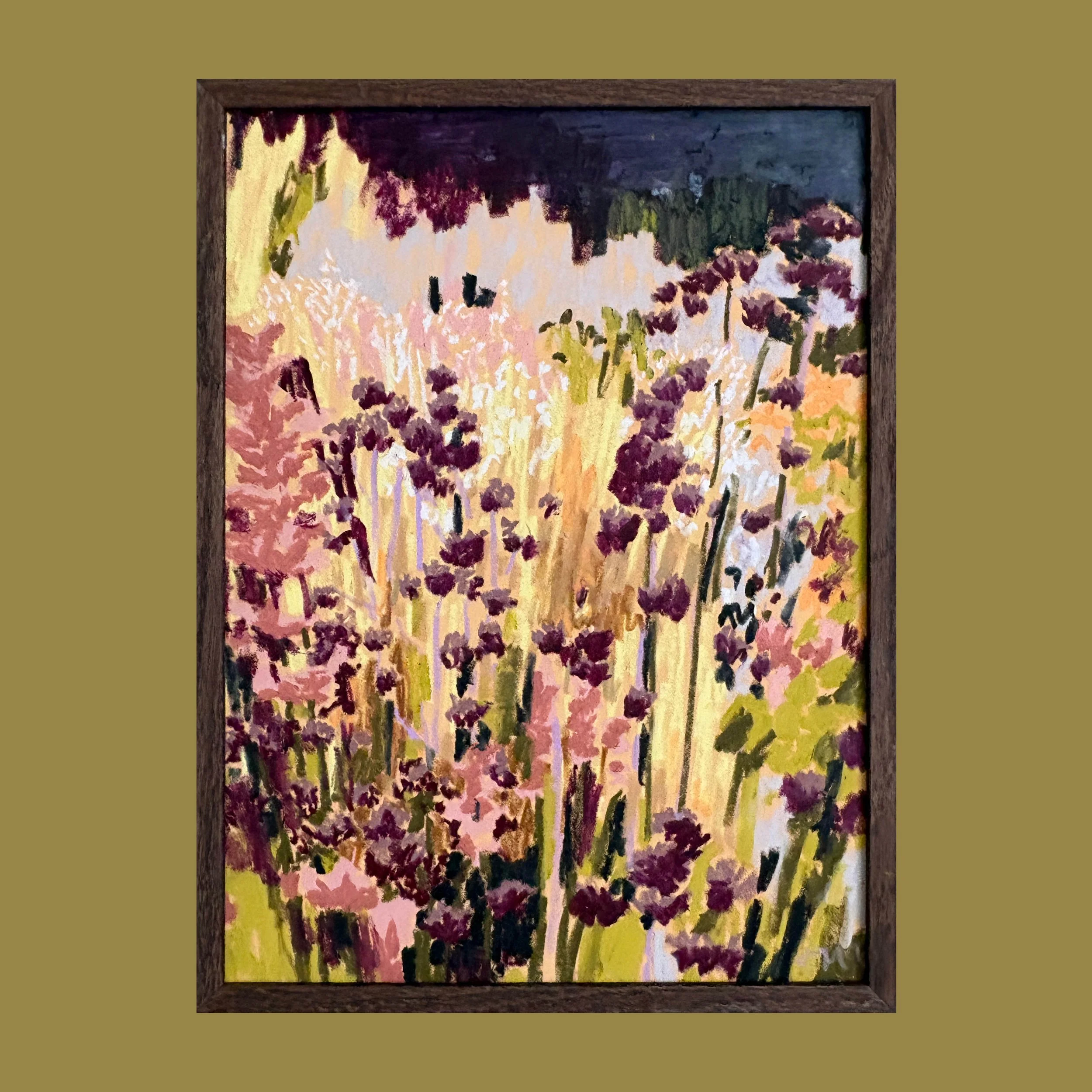 Verbena, Sage + Nassella Oil Artwork (30x40cm)