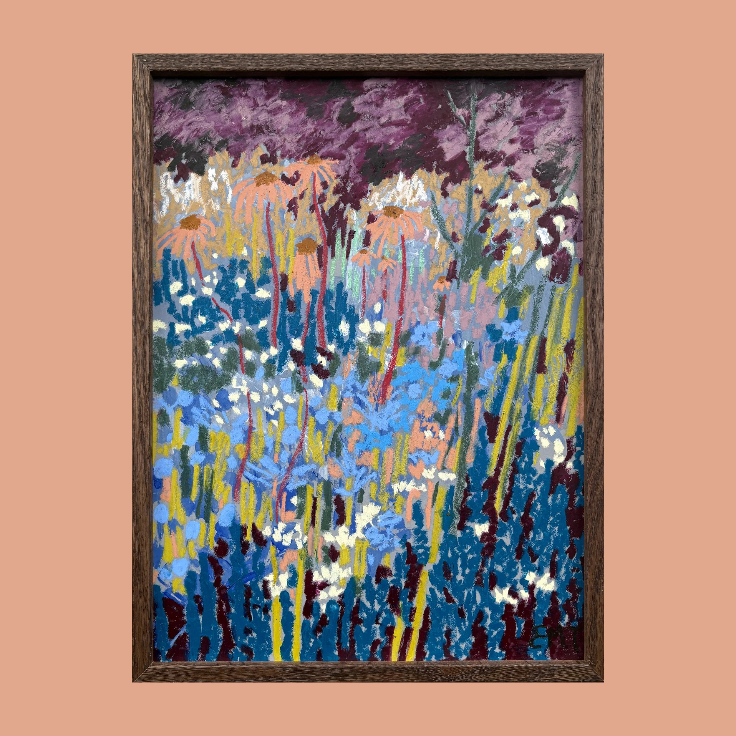 Coneflowers, Sea Holly and Meadow Sage 5 (30x40cm)