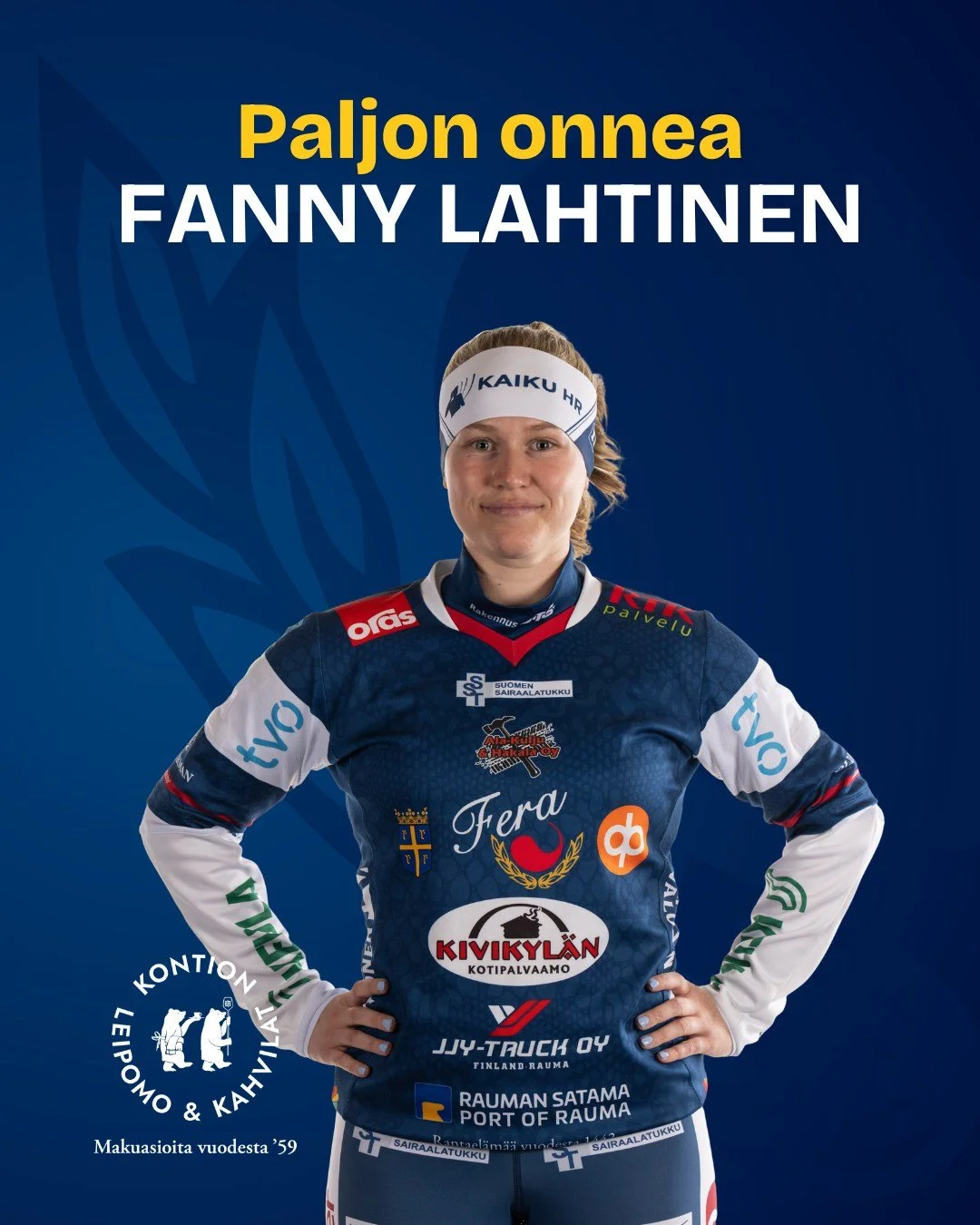Ulkopelin tukipilarimme Fanny Lahtinen viett&auml;&auml; t&auml;n&auml;&auml;n 24-vuotissyntym&auml;p&auml;ivi&auml;&auml;n. Onnea Fanny! 🎉

Merkkip&auml;iv&auml;t tarjoilee @kontionkahvilat