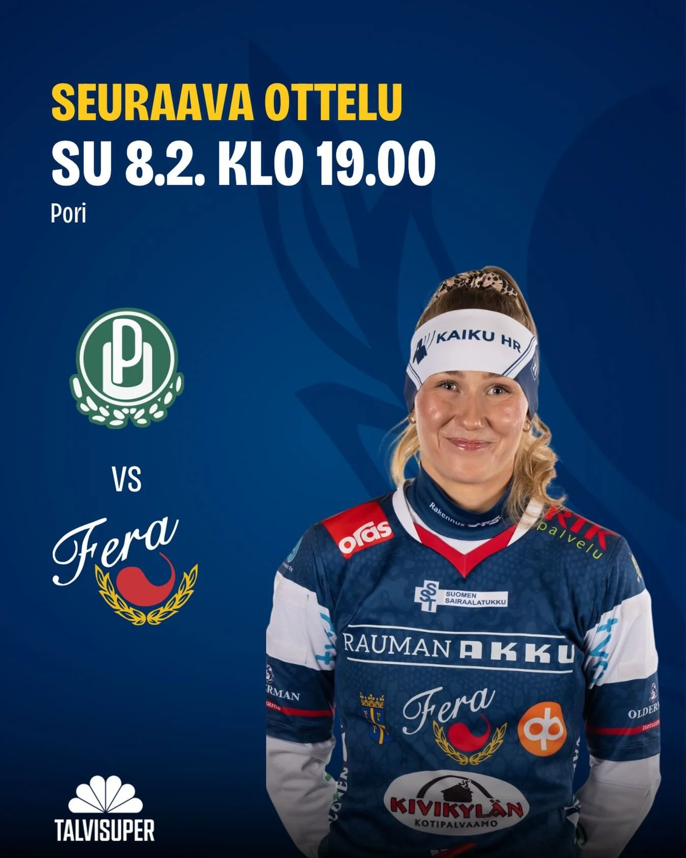 Talvisuper jatkuu sunnuntaina Porin Karhuhallissa ja vastassa on P&ouml;yty&auml;n Urheilijat🔥

Kausi avattiin upeasti viime lauantaina avausvoitolla Laitilan Jyskeest&auml;. Jatketaan siis samaa rataa my&ouml;s tulevana sunnuntaina!💙

📍Karhuhalli