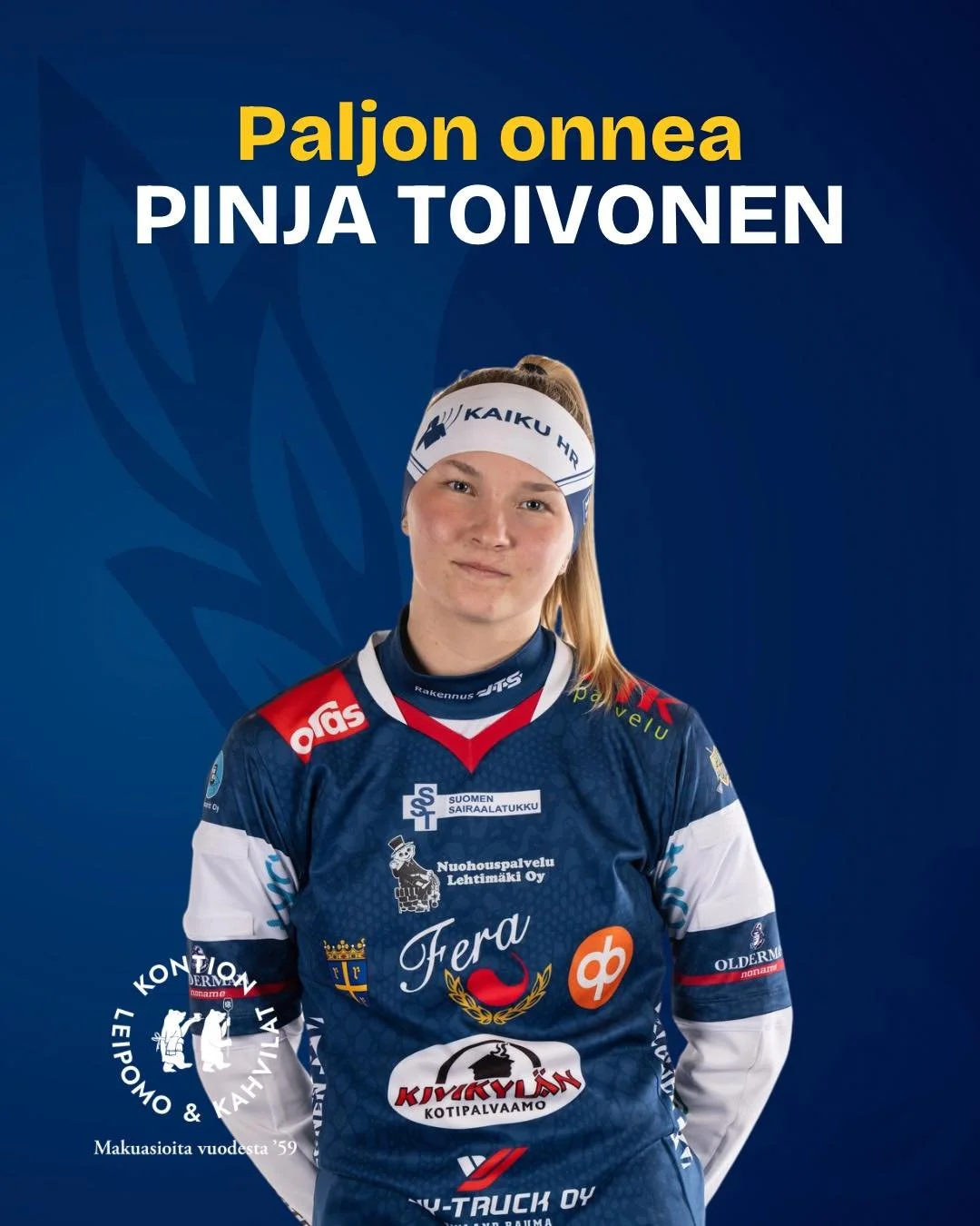 Takautuvasti onnittelut Pinja Toivoselle, joka juhli syntym&auml;p&auml;ivi&auml;&auml;n viime viikon perjantaina 6.3. t&auml;ytt&auml;en 21 vuotta!💙

Paljon onnea Pinja!🎉

L&auml;het&auml; Pinjalle my&ouml;h&auml;iset onnitteluterveiset kommenttei