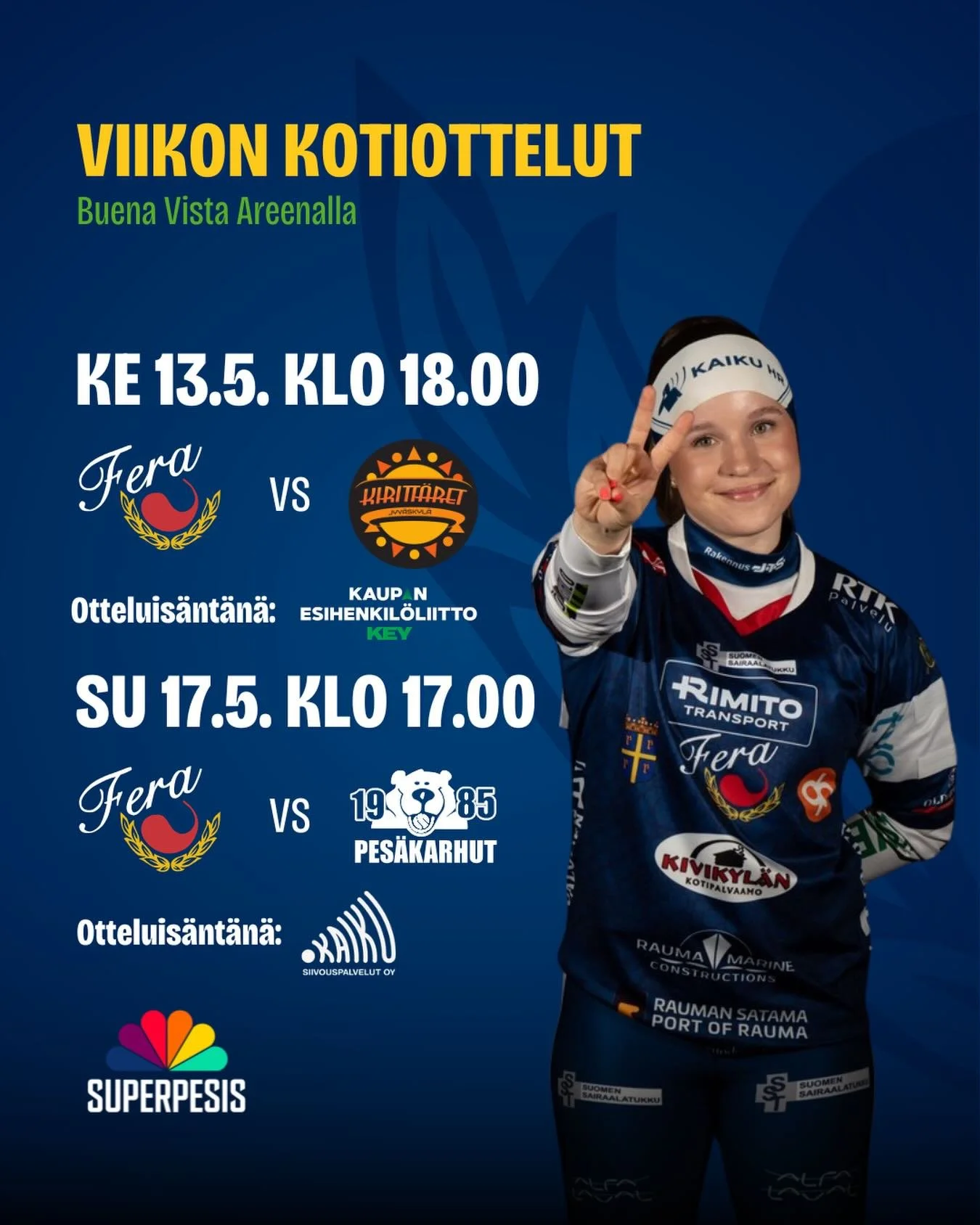 TUPLAPELIVIIKKO🥵

T&auml;ll&auml; viikolla Otanlahdessa n&auml;hd&auml;&auml;n varsinaista pesisjuhlaa KAHDEN kotipelin verran! Keskiviikkona vastassa on Jyv&auml;skyl&auml;n Kiritt&auml;ret ja viikko p&auml;&auml;tet&auml;&auml;n sunnuntain paikall