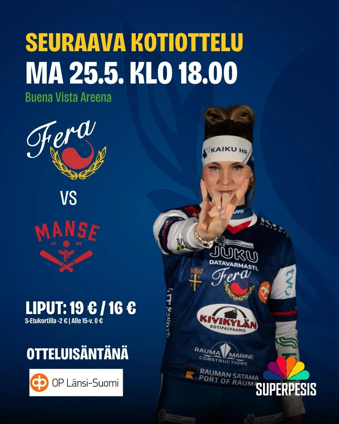 𝑺𝒖𝒑𝒆𝒓𝒎𝒂𝒂𝒏𝒂𝒏𝒕𝒂𝒊𝒏 𝒌𝒐𝒕𝒊𝒐𝒕𝒕𝒆𝒍𝒖💥

Tulevana (Super)maanantaina Buena Vista Areenalla kohdataan Manse PP! Ottelutapahtuma on monella tapaa erityinen👇🏻

🦊Kunnariketun pesiskiertue on viihdytt&auml;m&auml;ss&auml; Retta Areenalla 