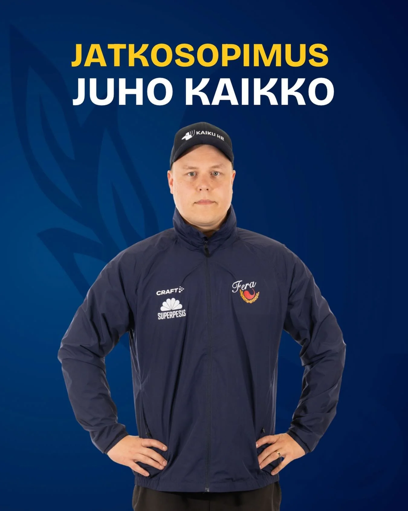 Juho Kaikolle vuoden jatkosopimus kaudelle 2027!

Fera ja pelinjohtajamme Juho Kaikko ovat tehneet vuoden jatkosopimuksen kaudelle 2027. Tuleva kausi on Kaikolle jo nelj&auml;s Feran pelinjohtajana. 

Juhon kommentit:

&rdquo;Onhan t&auml;ss&auml; ol