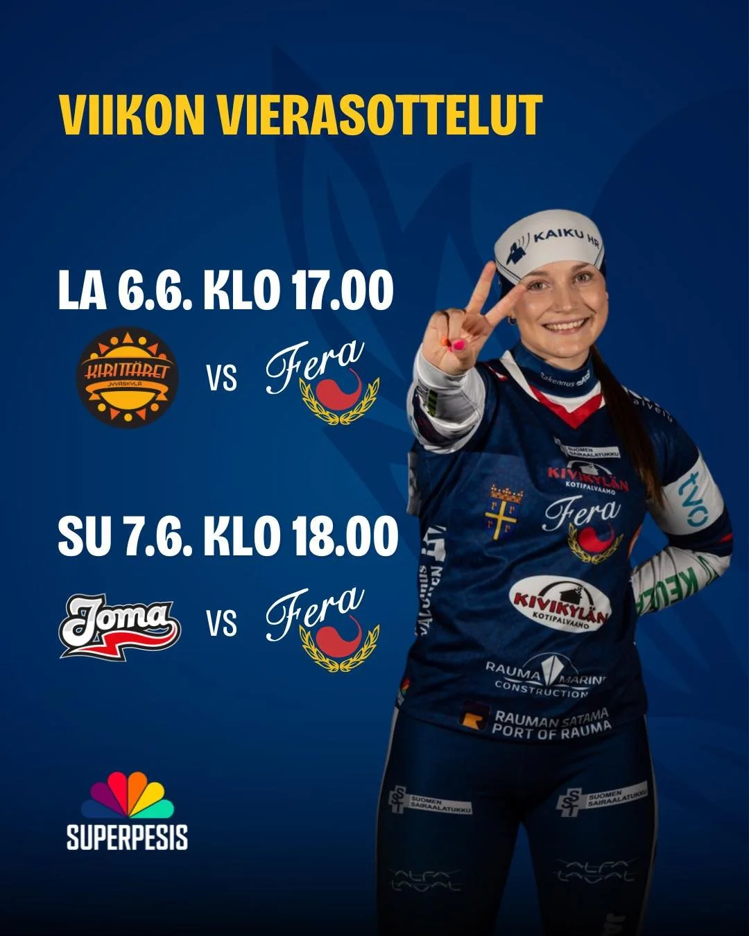 TUPLAPELIVIIKKO🔥

T&auml;n&auml; viikonloppuna pelataan kaksi ottelua vieraissa. Peliviikonloppu aloitetaan lauantaina Jyv&auml;skyl&auml;ss&auml; Kiritt&auml;ri&auml; vastaan ja sunnuntaina matka jatkuu Joensuuhun, jossa vastassa JoMa. 

📍Jyv&auml