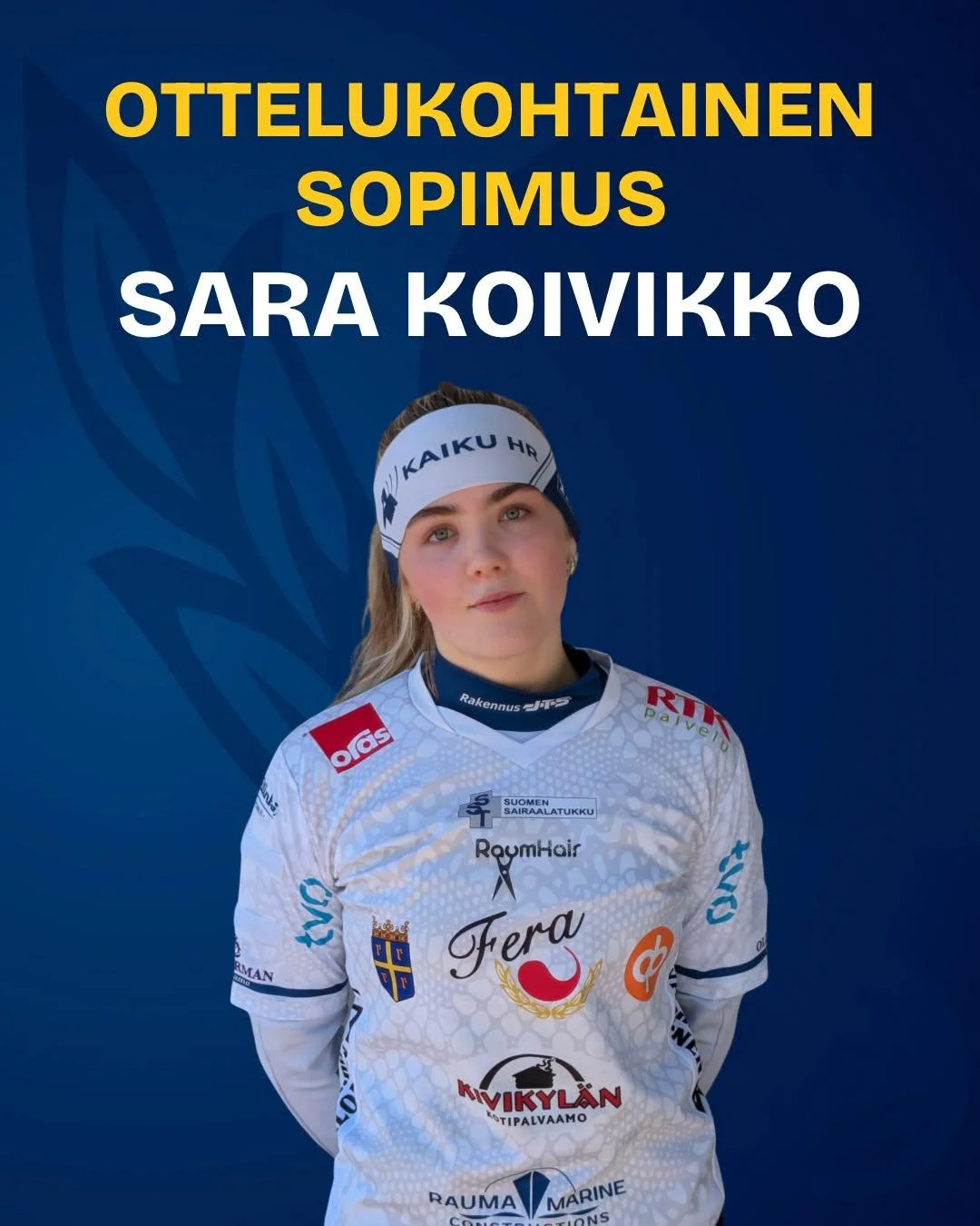 𝑺𝒂𝒓𝒂 𝑲𝒐𝒊𝒗𝒊𝒌𝒐𝒍𝒍𝒆 𝒐𝒕𝒕𝒆𝒍𝒖𝒌𝒐𝒉𝒕𝒂𝒊𝒏𝒆𝒏 𝒔𝒐𝒑𝒊𝒎𝒖𝒔🔥

Sara Koivikko siirtyy ottelukohtaisella sopimuksella Feran lautasen &auml;&auml;reen. 

Koivikko lukkaroi viime kaudella Naisten Ykk&ouml;spesist&auml; Siilinj&auml;rven P