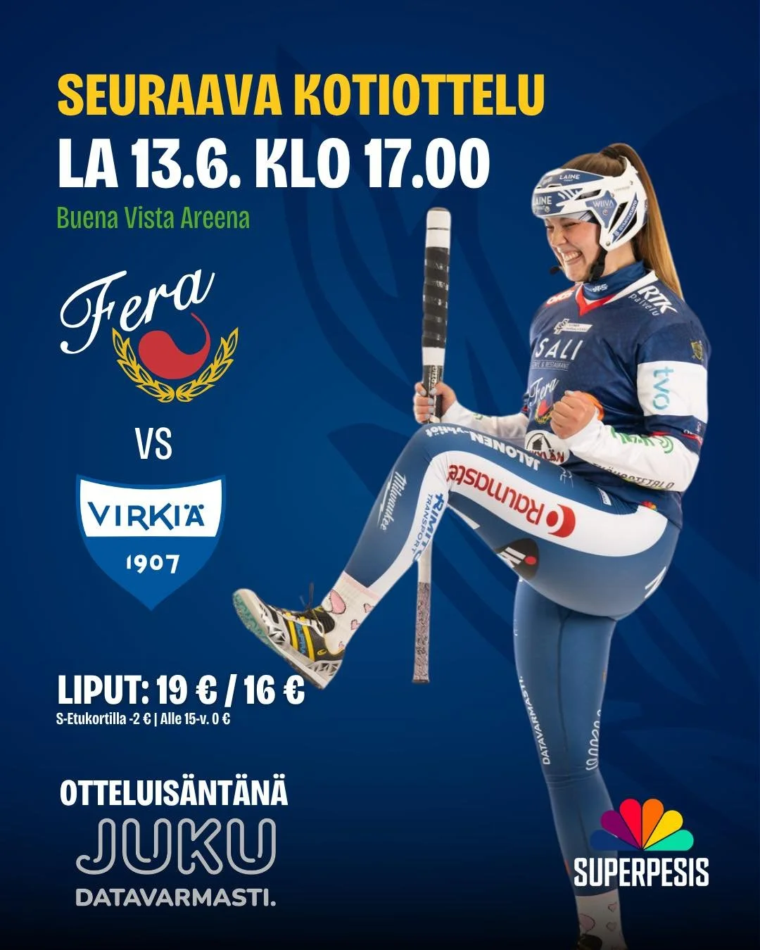 𝑳𝑨𝑼𝑨𝑵𝑻𝑨𝑰𝑵𝑨 𝑷𝑬𝑳𝑨𝑻𝑨𝑨𝑵😎

Tulevana lauantaina palataan kotiyleis&ouml;n eteen pelaamaan ja vastassa on Lapuan Virki&auml;. Voittoputki on toistaiseksi nollassa, mut eik&ouml;h&auml;n tehd&auml; siihen muutos lauantaina Buena Vista Aree