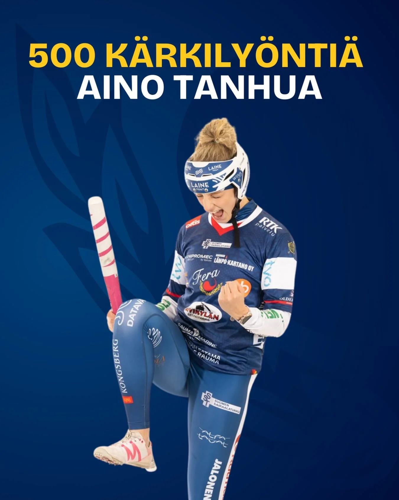 T&auml;m&auml;n illan ottelussa Aino Tanhua l&ouml;i 500. k&auml;rkily&ouml;ntins&auml;🔥

Onnea Aino huikean merkkipaalun saavuttamisesta!💙

🤝Ainon matkassa mukana: Nipromec Group,
Rauman L&auml;mp&ouml;-Kartano @raumanlampokartano 

#fera #ferara