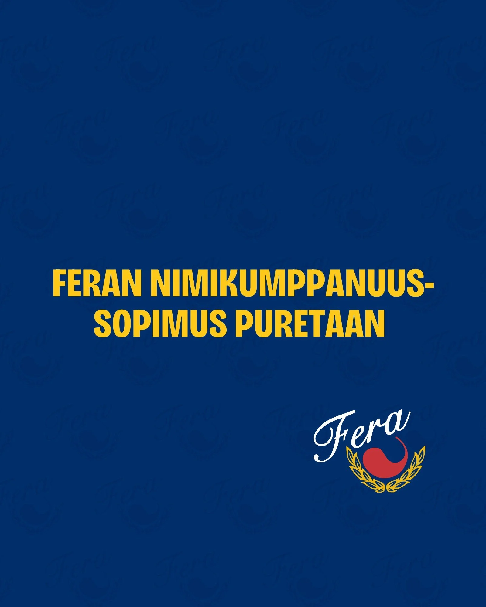 Feran nimikumppanuussopimus puretaan Kaiku HR Oy:n aloitteesta

Fera Oy:n ja Kaiku HR Oy:n nimikumppanuuden tarkoituksena oli vahvistaa Feran resursseja alati kovenevassa kilpailussa ja rakentaa pitk&auml;j&auml;nteist&auml; taloudellista pohjaa seur