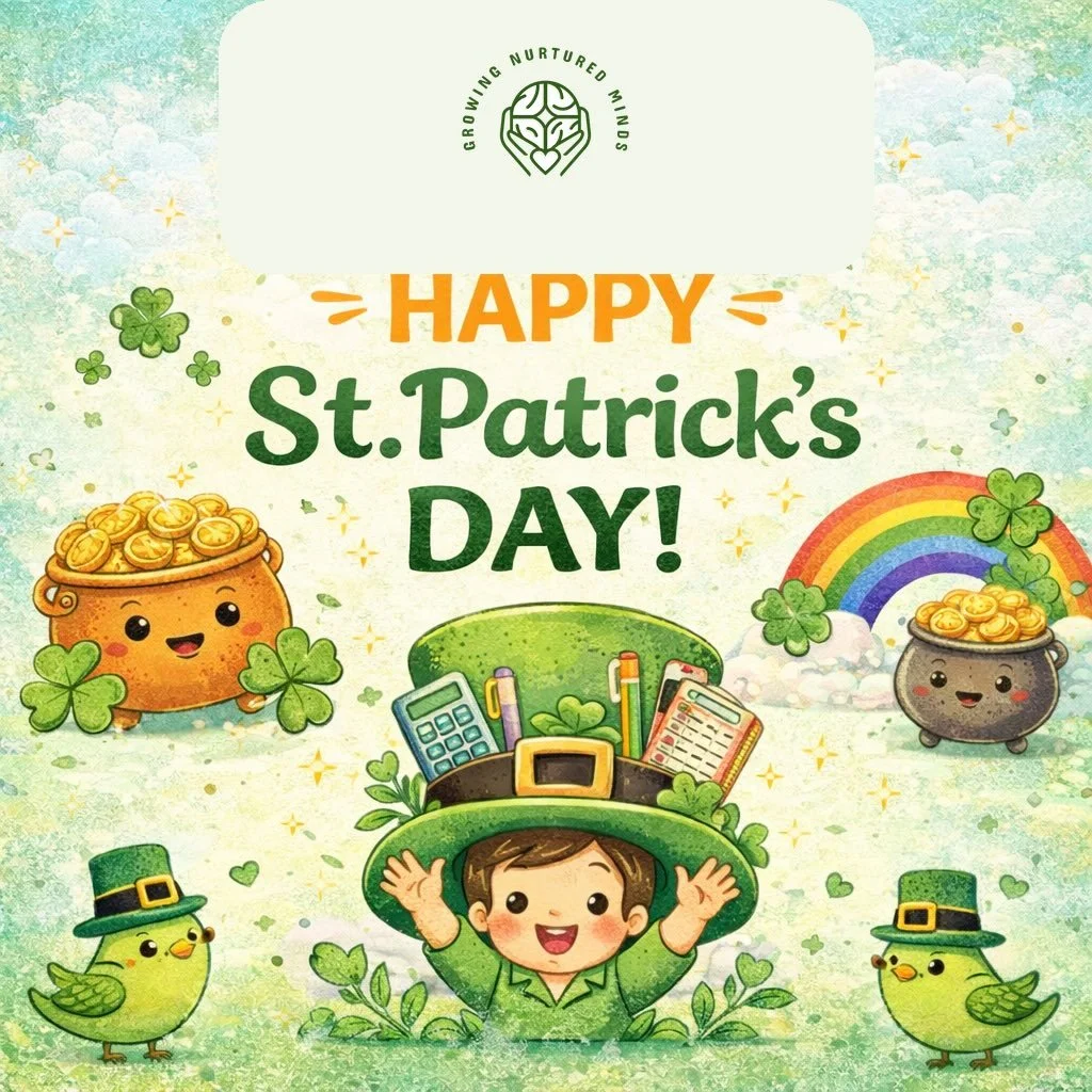 🍀 Happy St. Patrick&rsquo;s Day from Growing Nurtured Minds! 🍀

Today we&rsquo;re celebrating luck, growth, and learning! 🌱✨

Just like a four-leaf clover, every child is unique&mdash;and with the right support, they can thrive and reach their ful