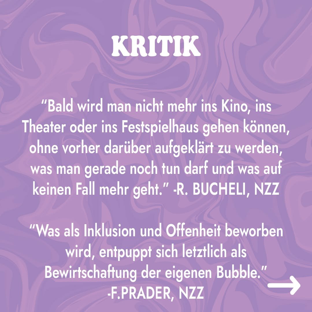 KRITIK

Wie bei jedem Thema gibt es nat&uuml;rlich auch Kritik an Awarenesskonzepten. H&auml;ufig wird es als " woke " oder " links " bezeichnet. Zeitungen wie die NZZ haben bereits mehrere kritische Artikel und Kommentare dazu ve