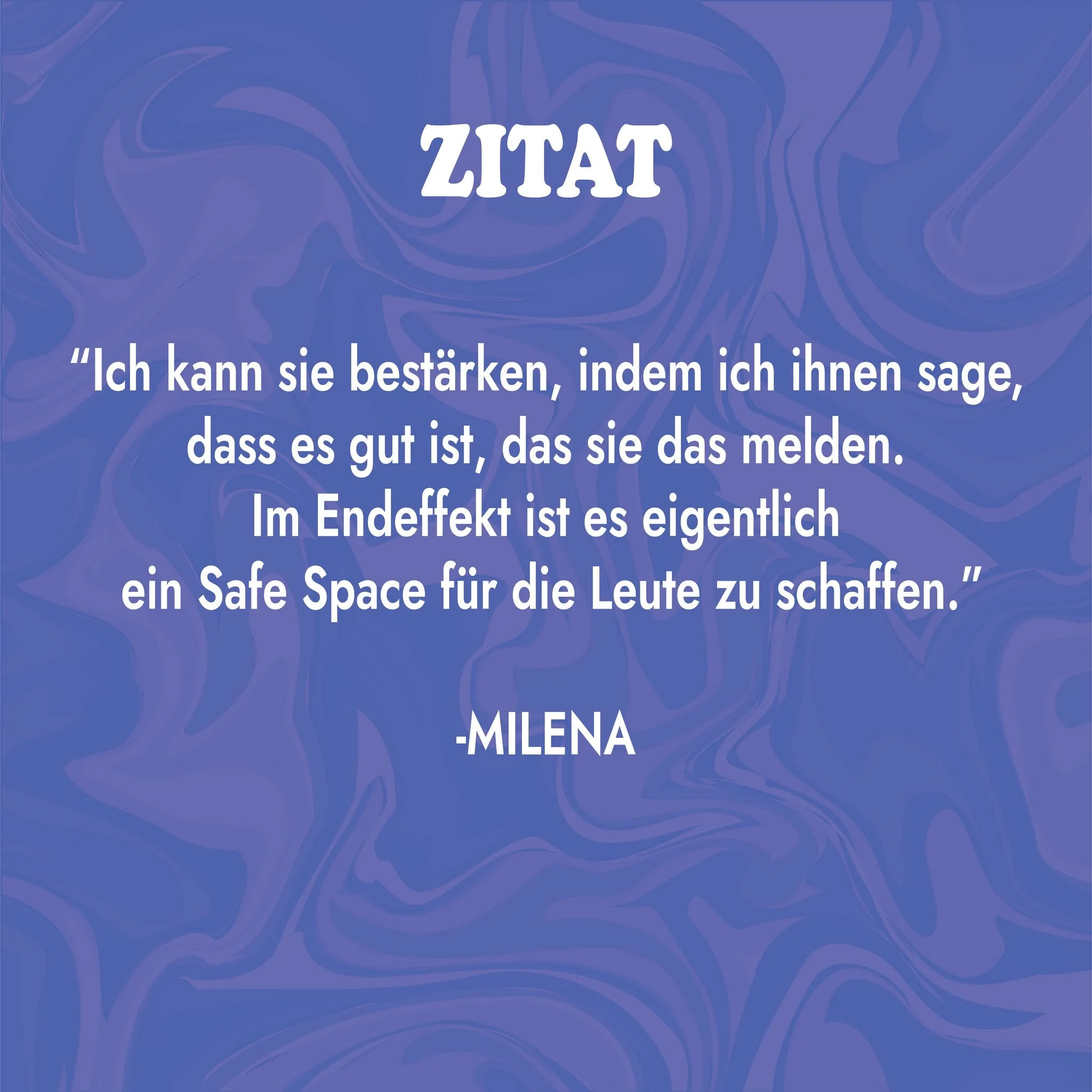 IM ENDEFFEKT IST ES EIGENTLICH EIN SAFE SPACE F&Uuml;R LEUTE ZU SCHAFFEN.

Auch Milena sagt, dass das Ziel der Awarenessarbeit letztendlich ist, einen Safe oder Safer Space zu schaffen. Wenn du mehr dar&uuml;ber erfahren m&ouml;chtest, schau dir das 
