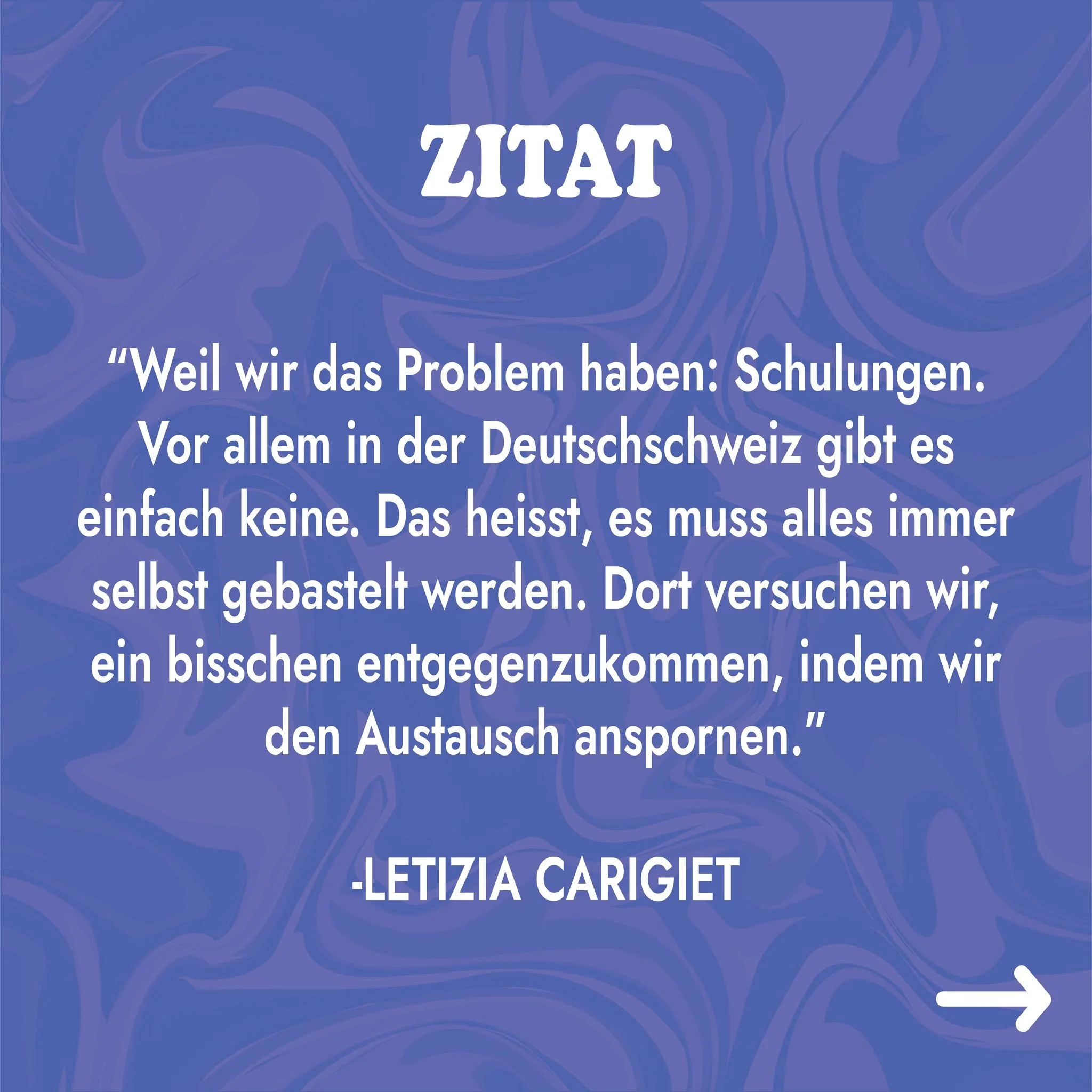 SCHULUNGEN GIBT ES EINFACH KEINE...

Letizia Carigiet hat sich f&uuml;r ein Interview im Rahmen der Bachelor-Thesis zur Verf&uuml;gung gestellt. 

Als Fachexpertin im Bereich sexualisierte Gewalt und Co-Projektleiterin der Diverstiy Roadymap bei @hel