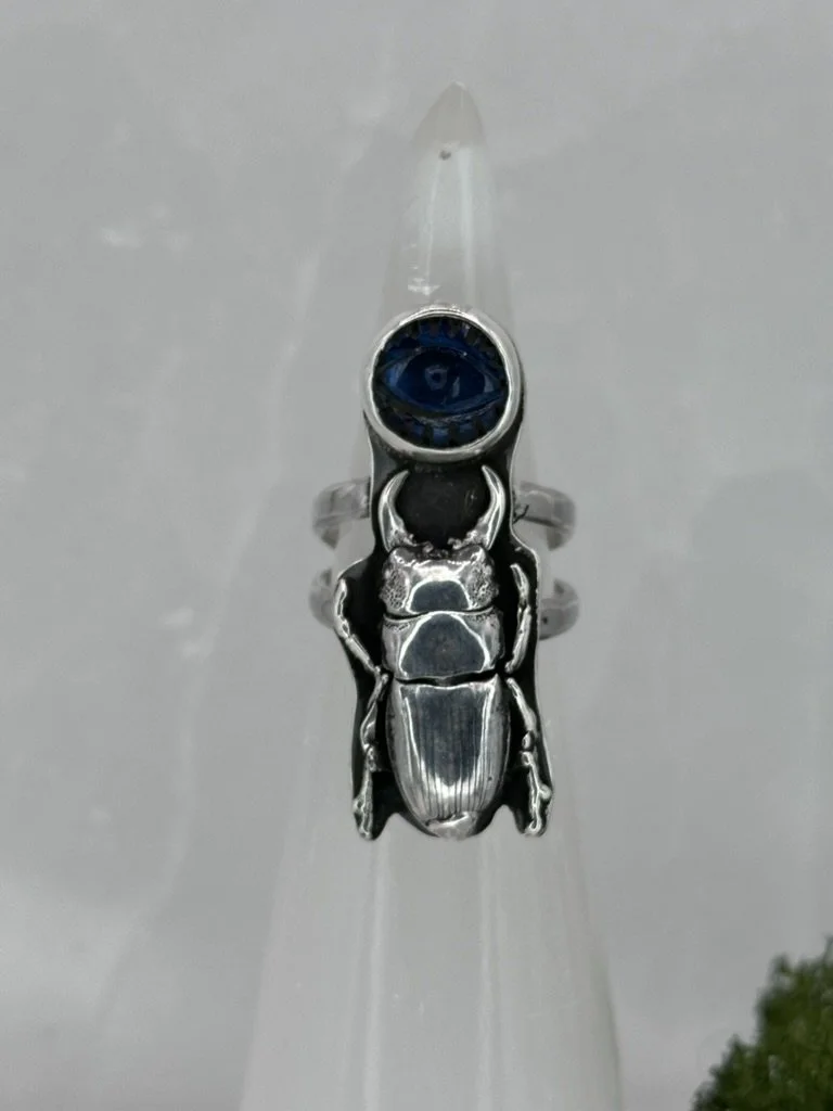 Stag Beetle Labradorite Ring