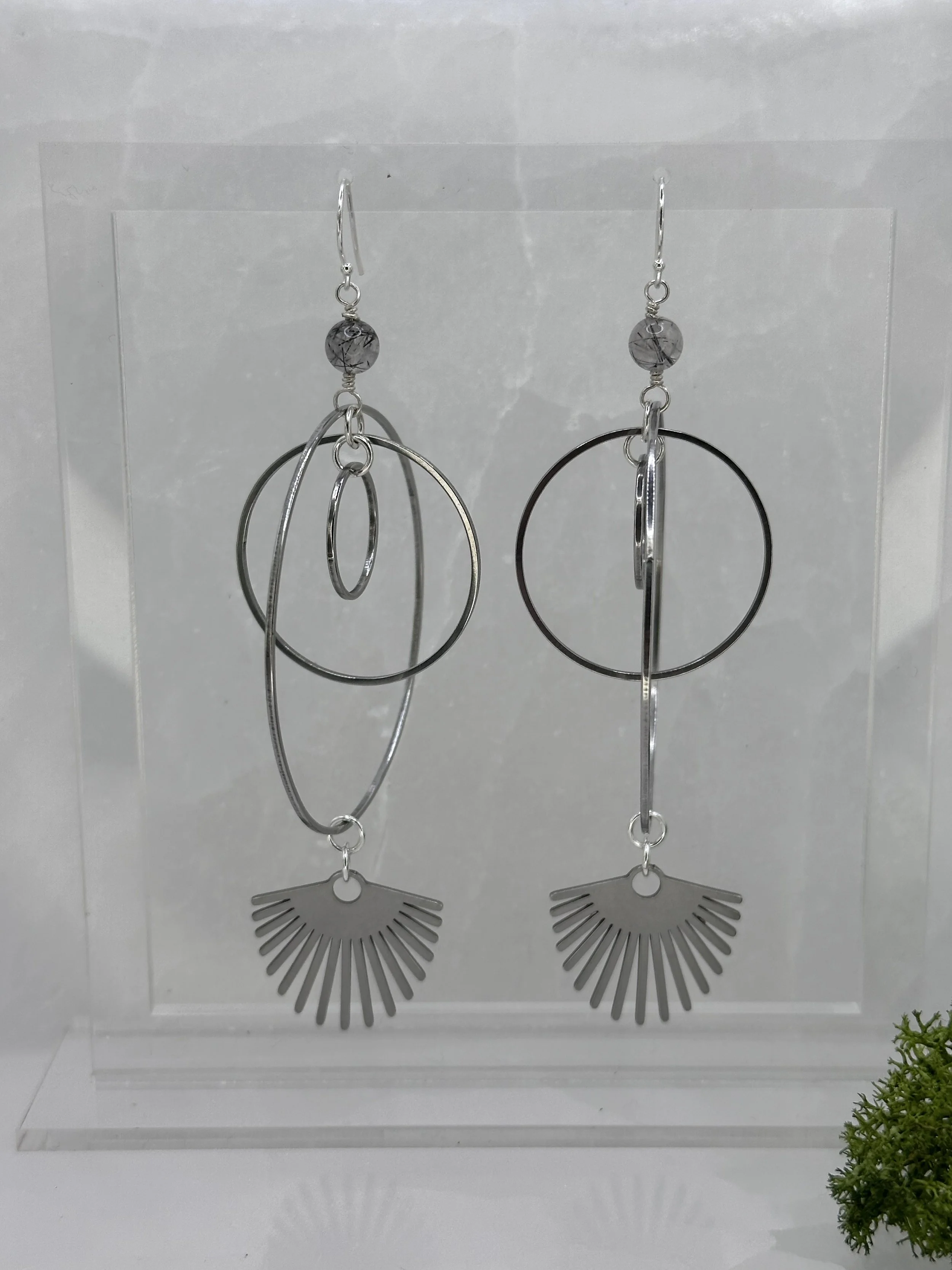 Tourmalinated Quartz Universe Hoops