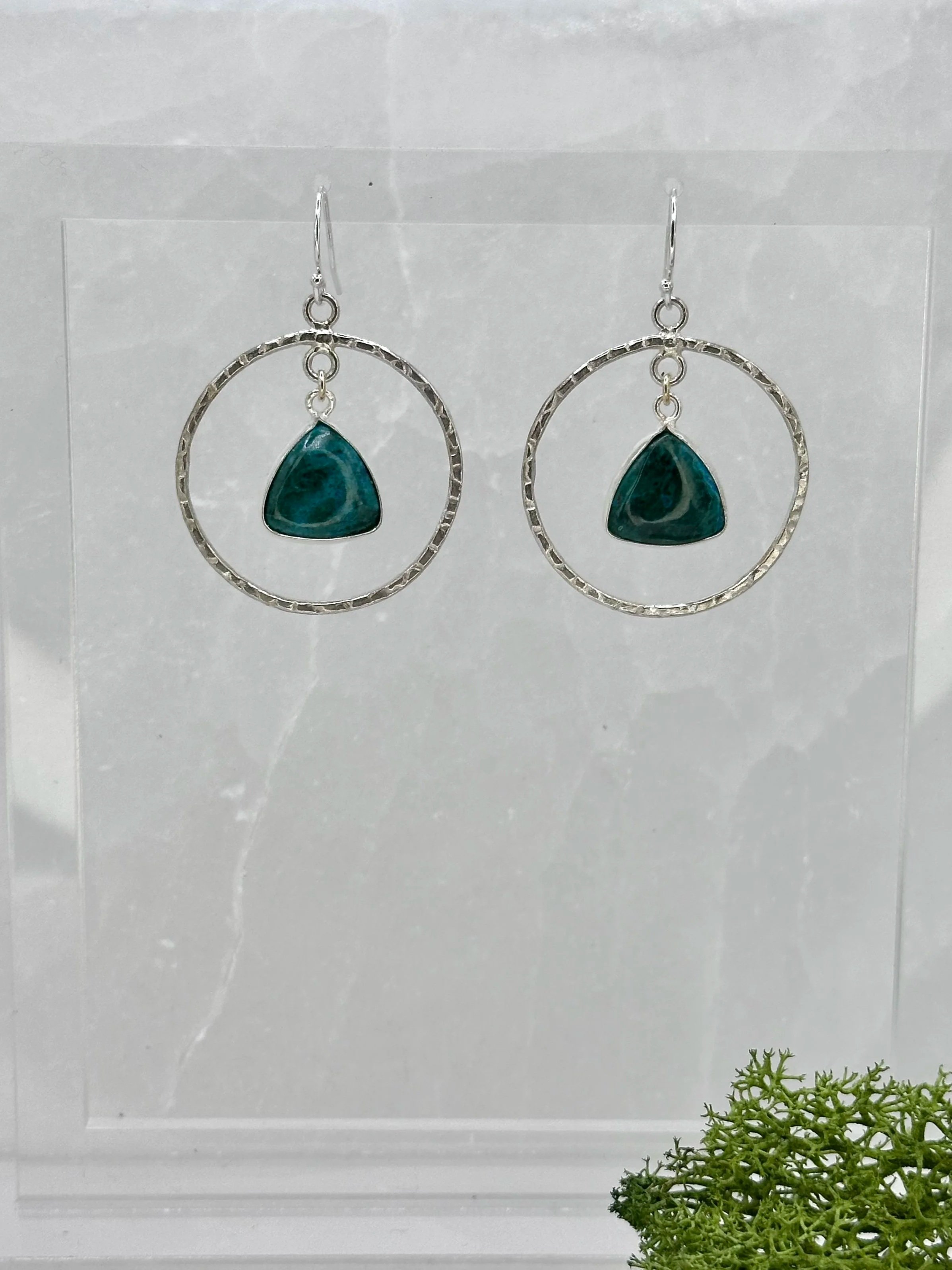 Chrysocolla Hoops