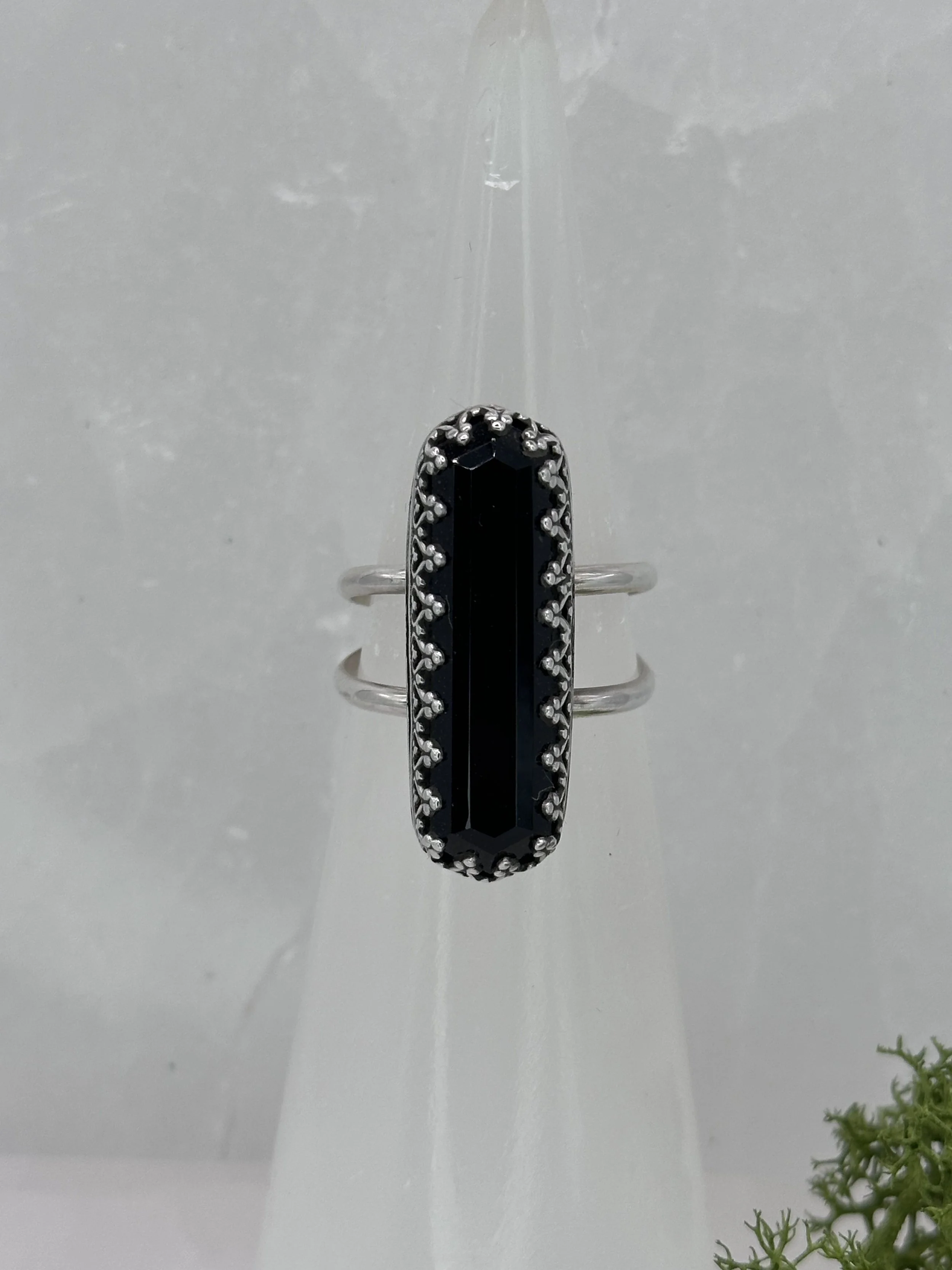 Onyx Hex Ring