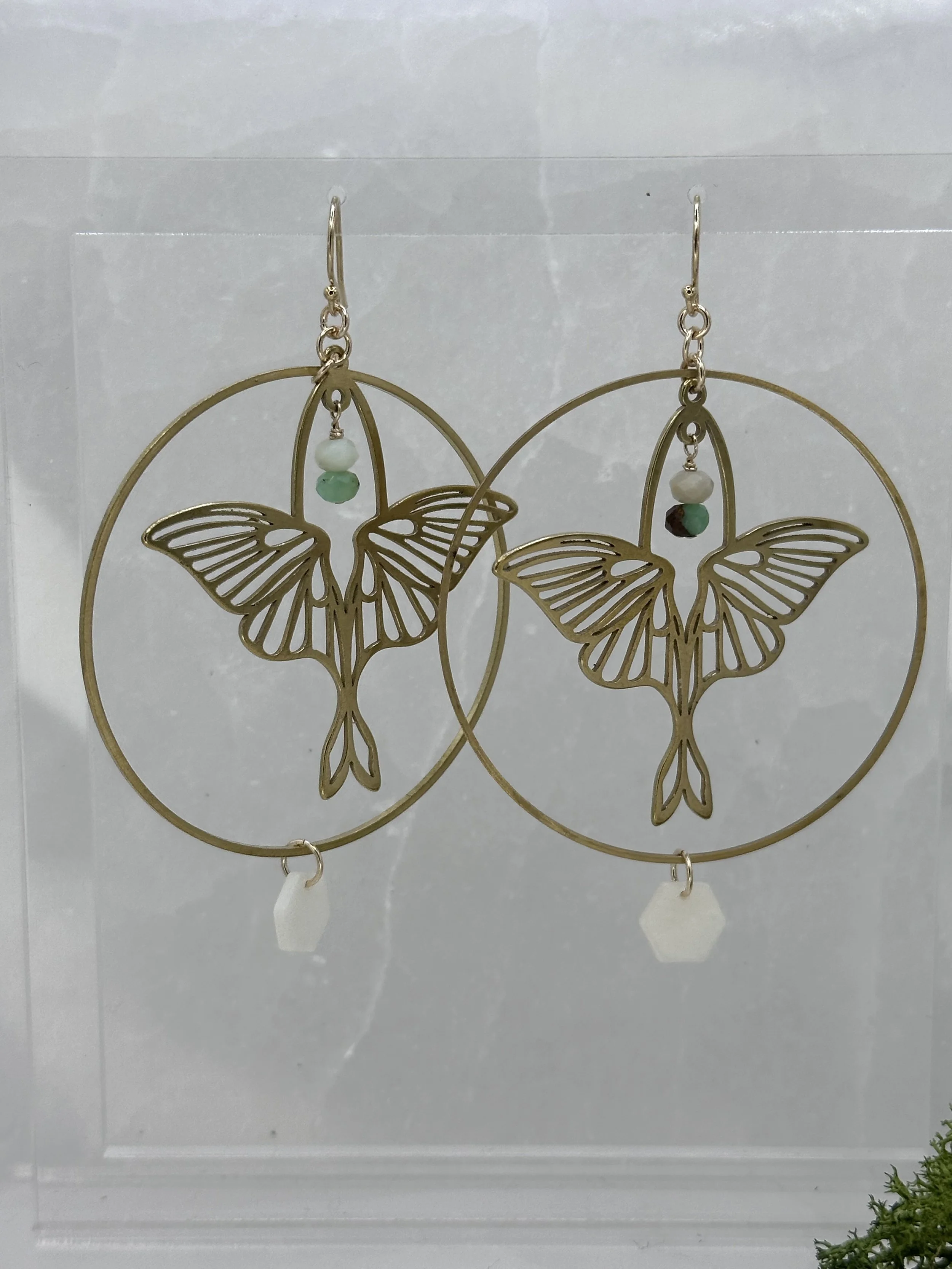 Chrysoprase & Mother of Pearl Moths