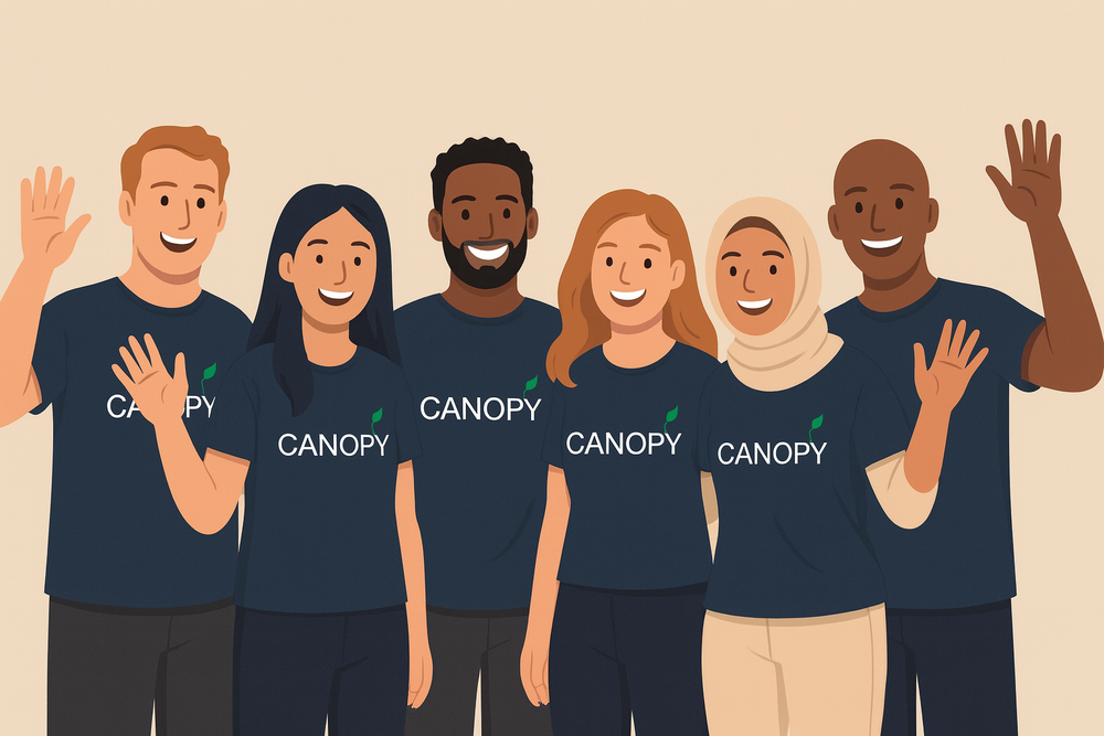 Canopy Realty agents in navy Canopy shirts