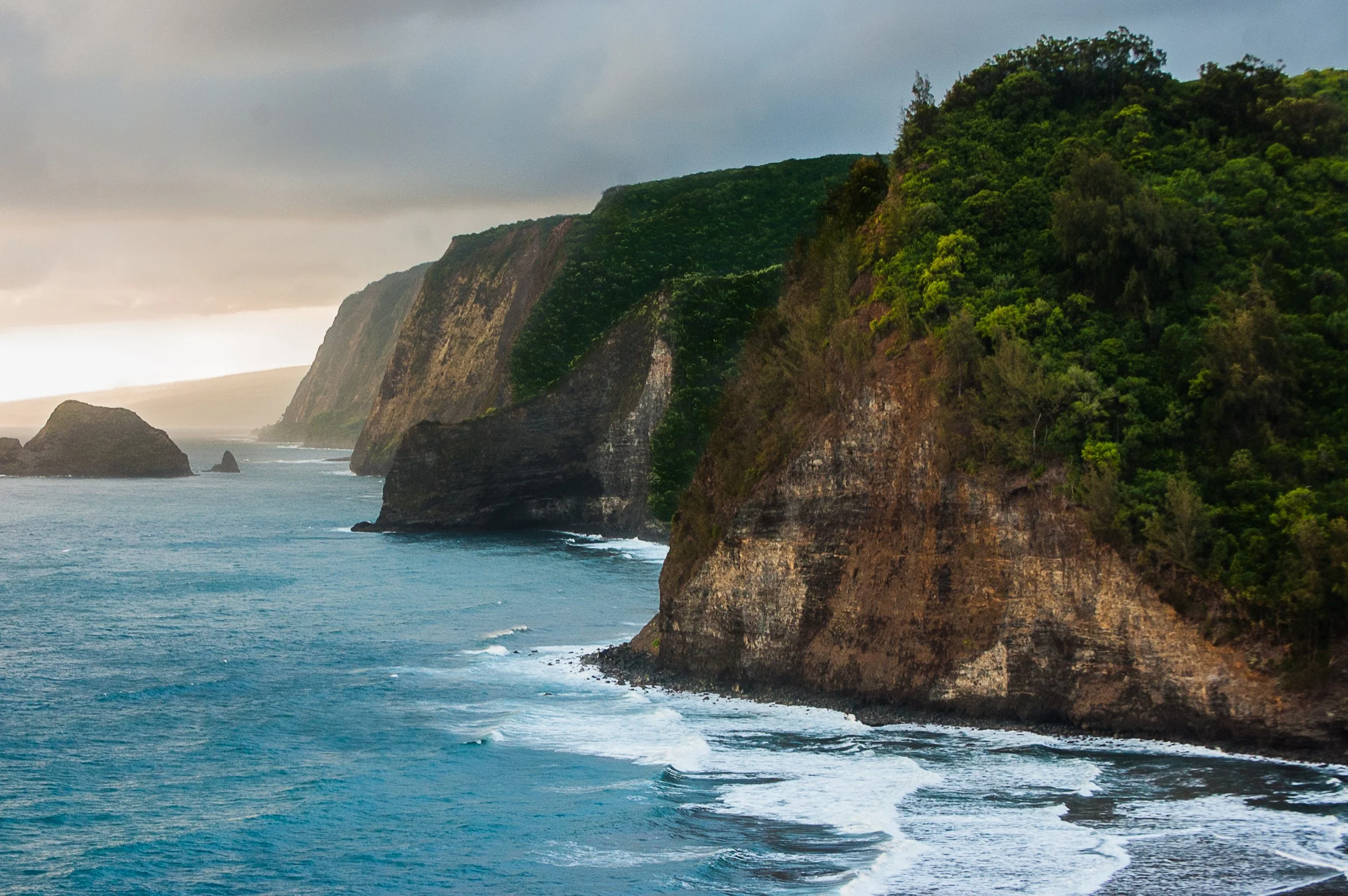 Dramatic volcanic coastline on the Big Island of Hawaii