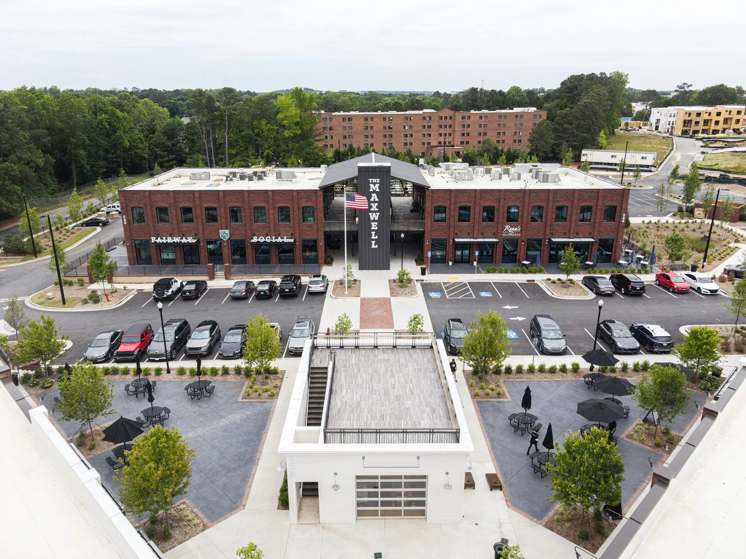 Aerial of the Maxwell mixed-use commercial property