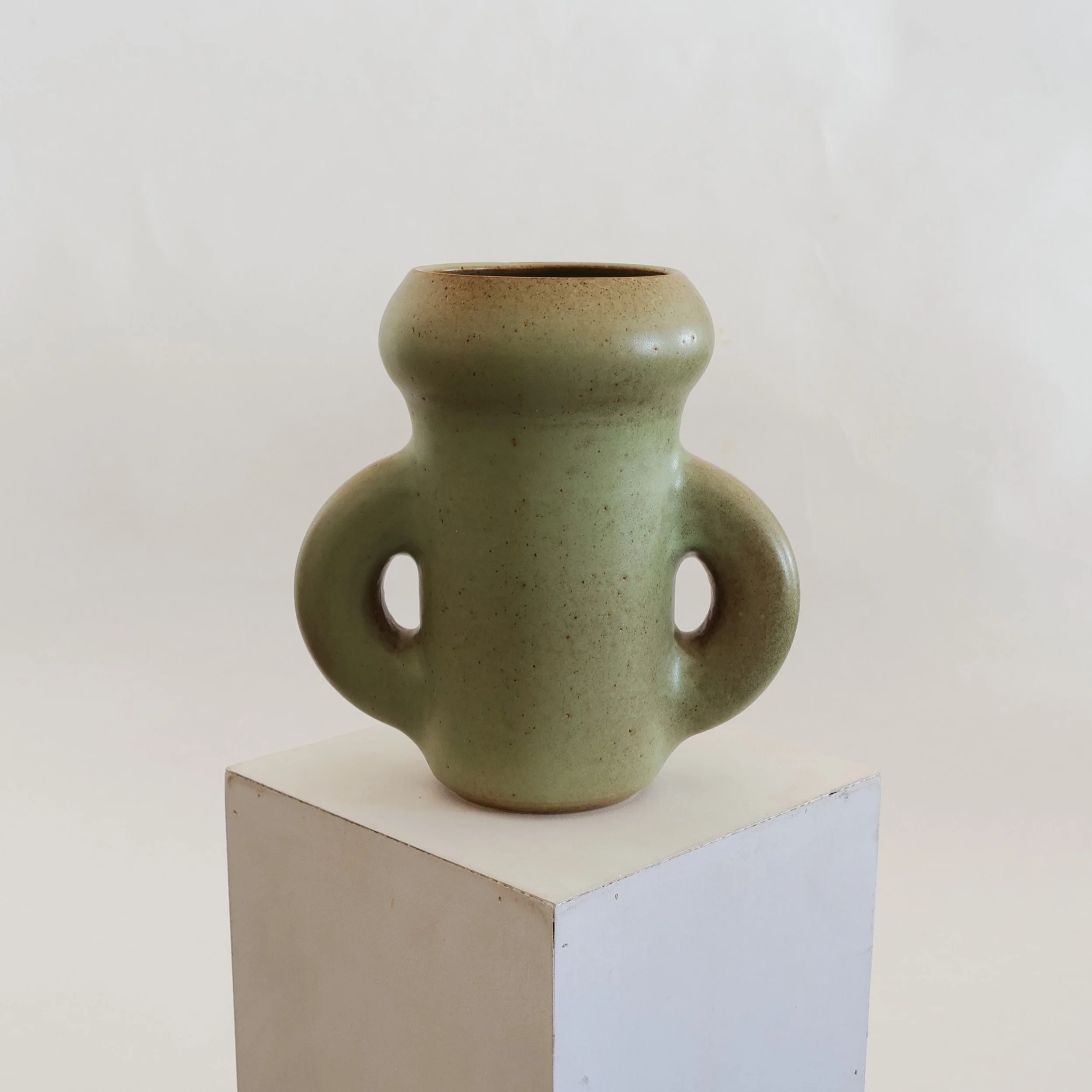 Green Double Handle Vase