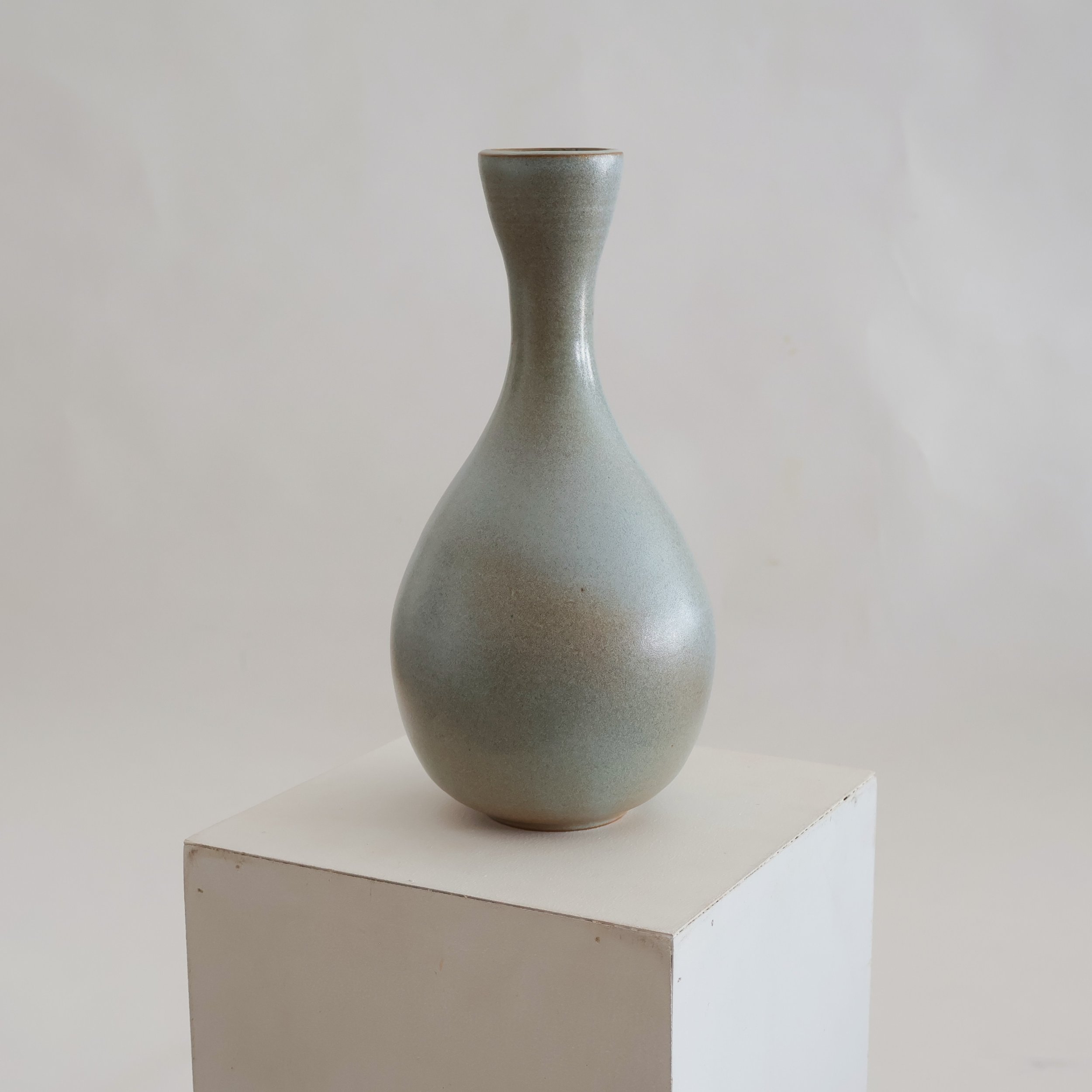 Blue Teardrop Stoneware Vase