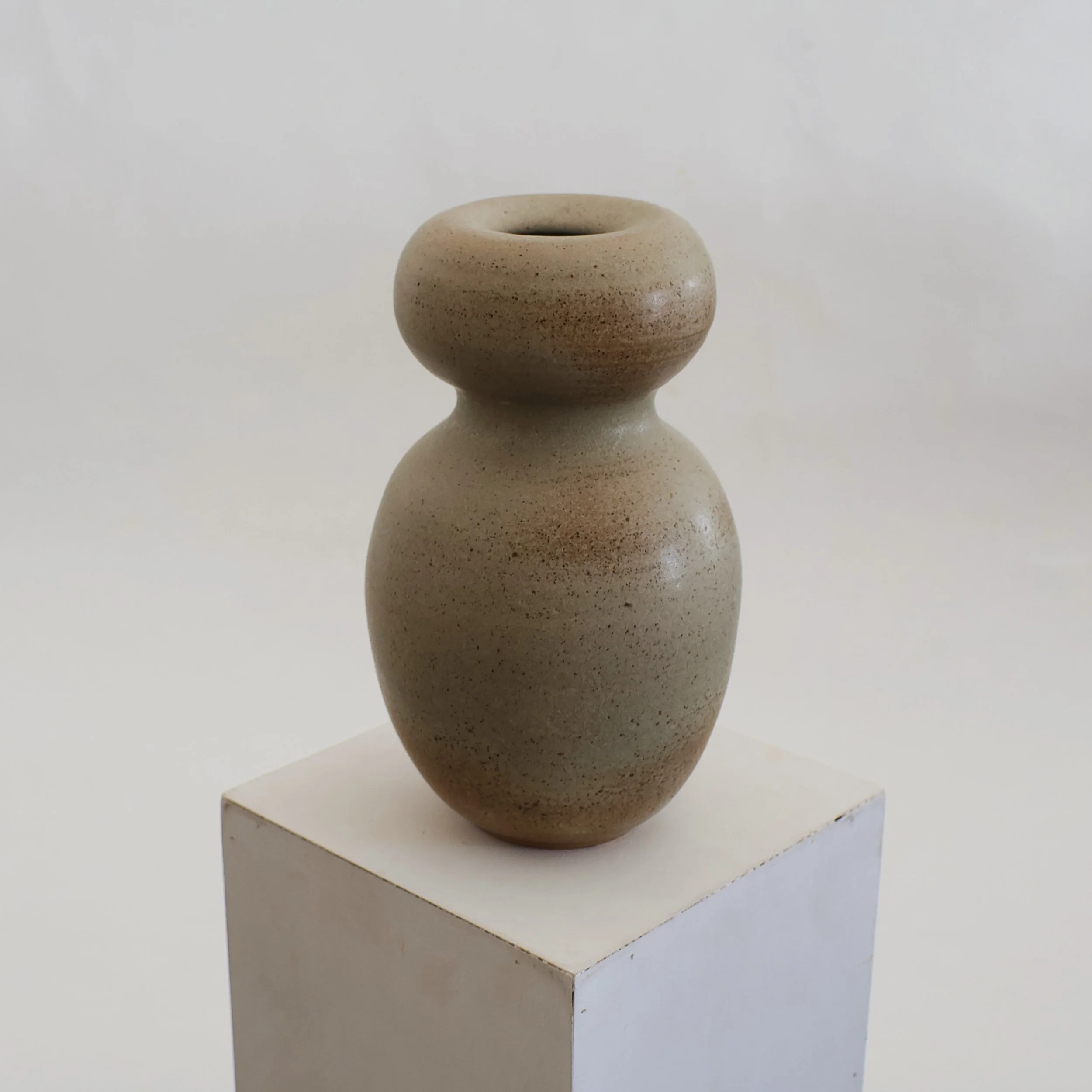 Sand-Toned Vase with Rounded Top