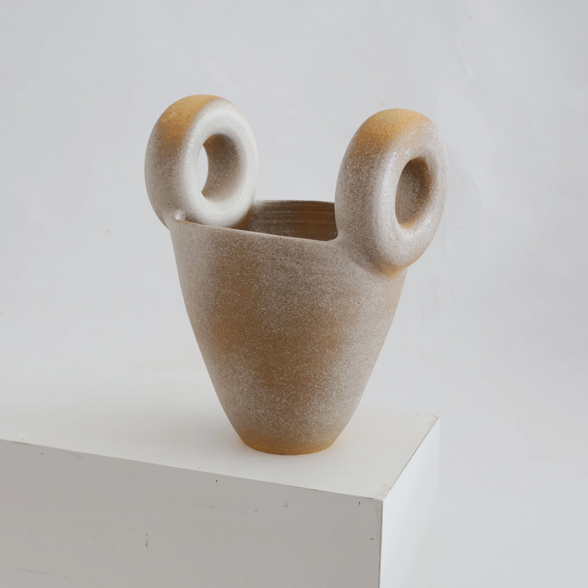 Sculptural Double Handle Vase