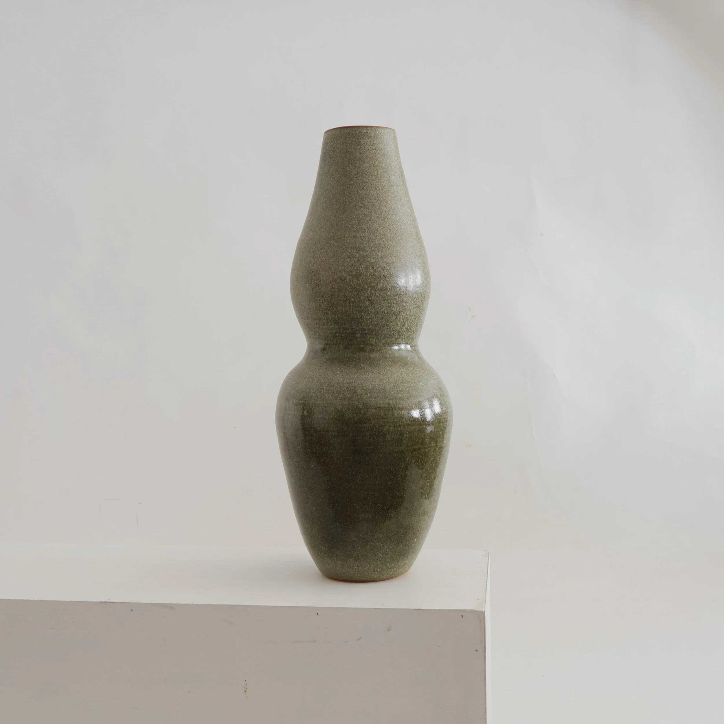 Green Speckle Tall Vase