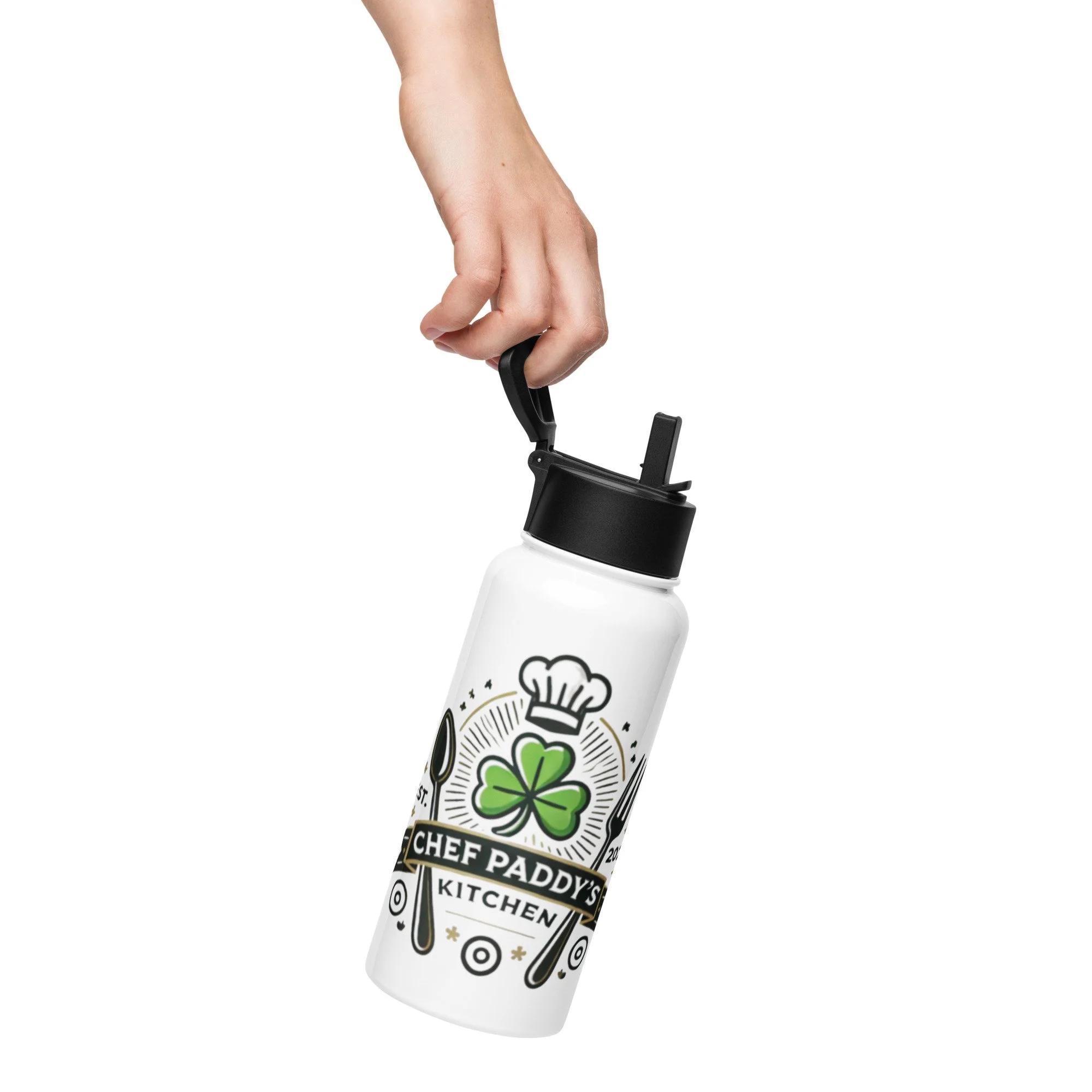 Chef Paddy’s Kitchen Stainless Steel Water Bottle – 32 oz.
