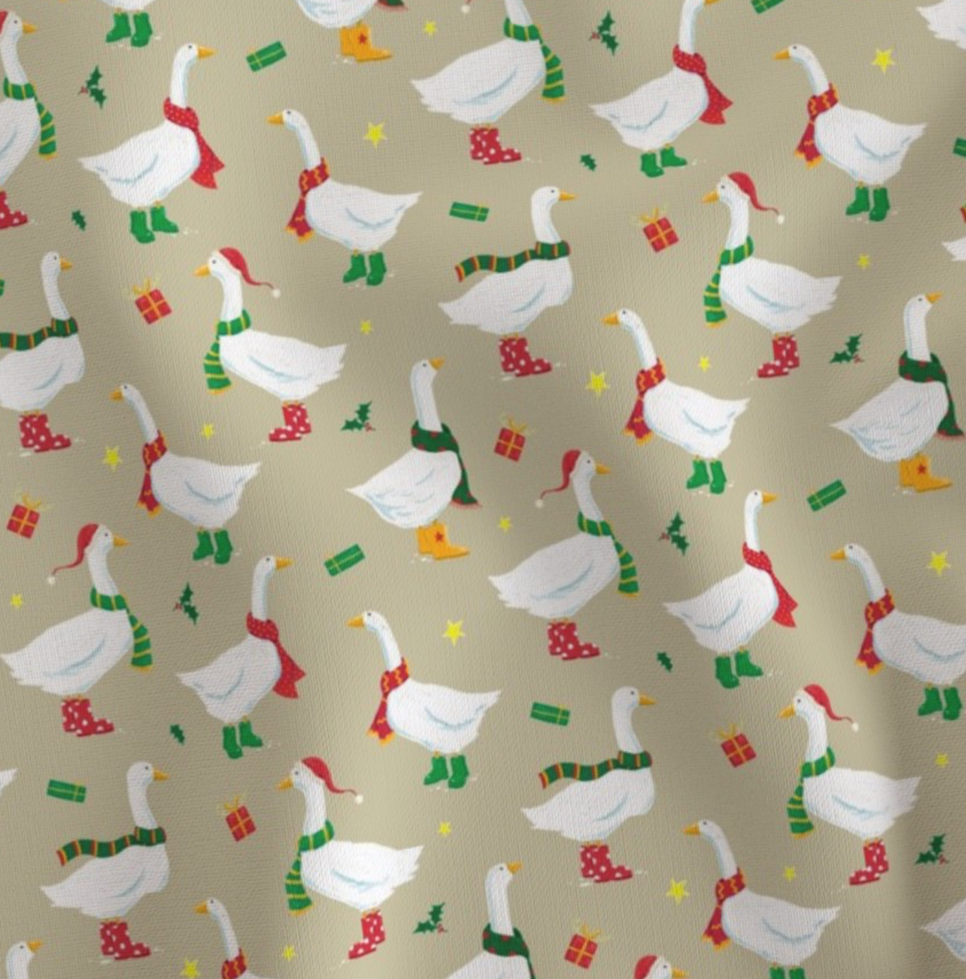 Christmas Geese Fabric