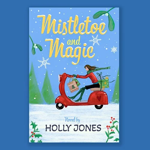 Book Cover - Christmas Holiday Girl on Moped