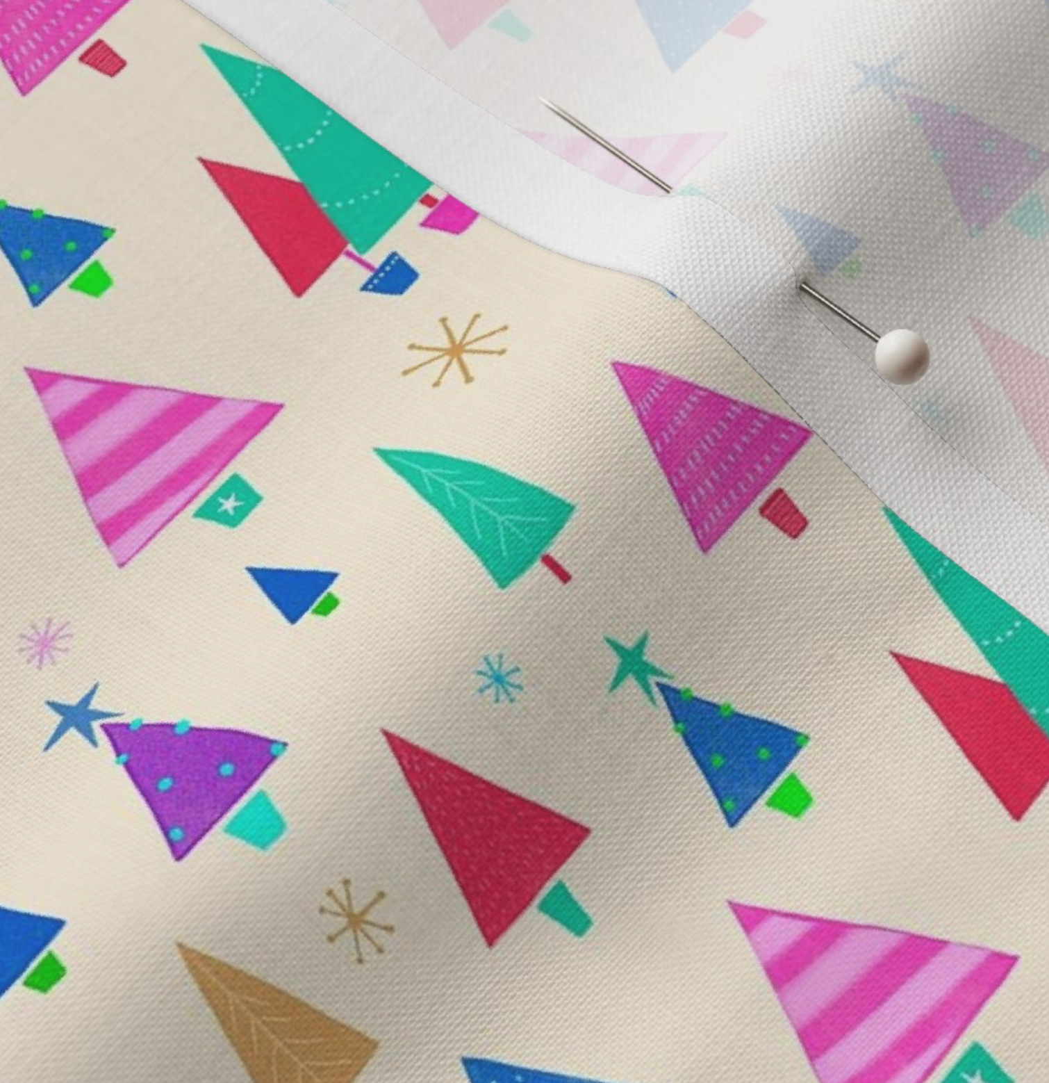 Kitschy Christmas Trees Fabric