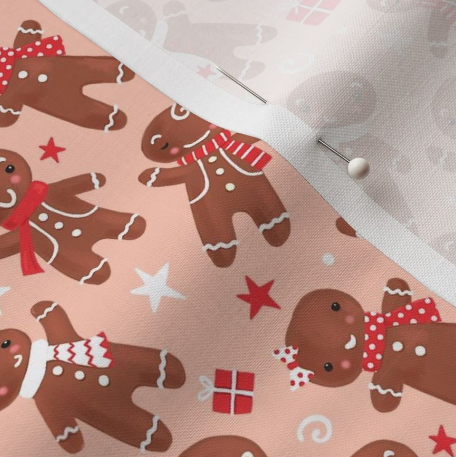 Ginger Bread Men Cute Christmas Fabric Pattern