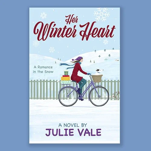 Book Cover Art - Winter - Girl - Bike and dog