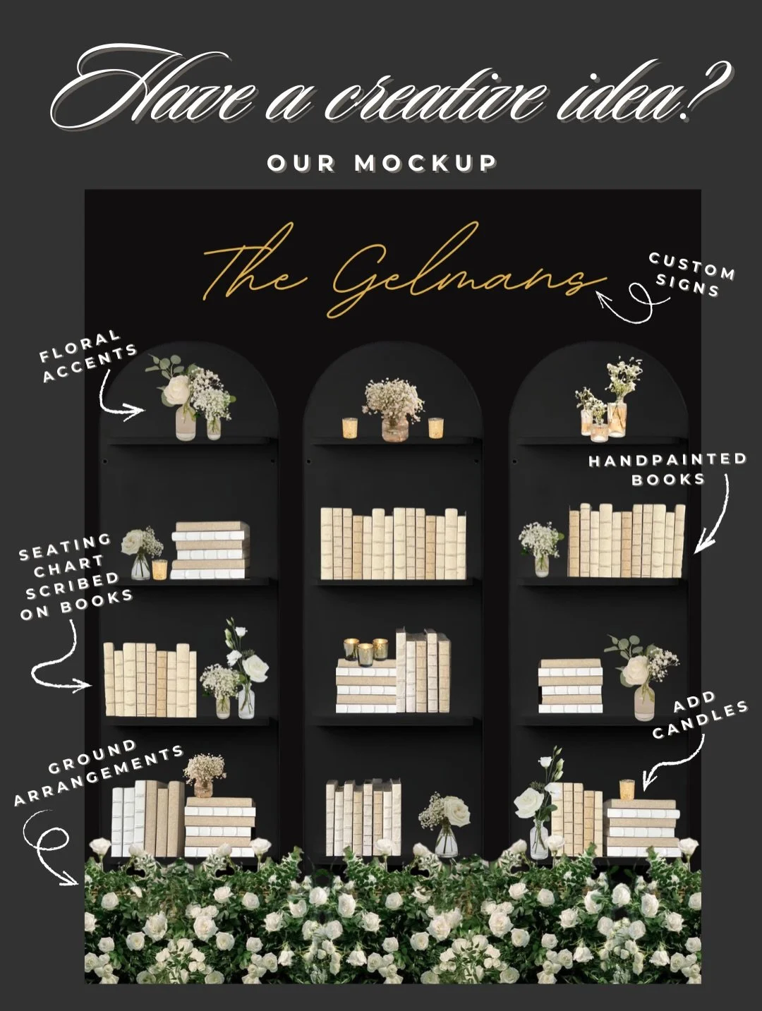 When Sophia and Alex said they dreamed of a custom bookcase, we said say less. From the design board we created, to the final product, we are here to bring your concepts to life. We lovingly construct custom built decor for our clients with an in-hou