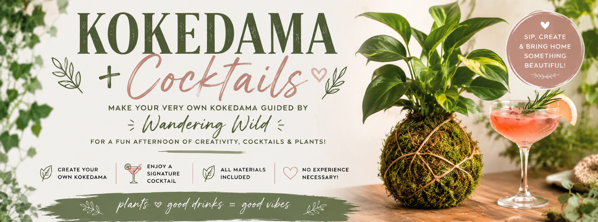 Kokedama + Cocktails
