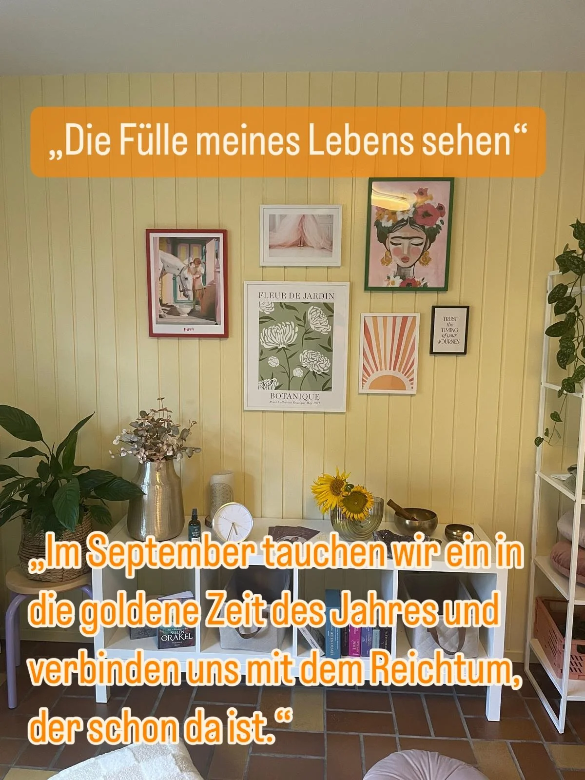 ✨ Einladung zum FrauenLichtkreis im September ✨
Wir tauchen gemeinsam in die goldene Energie des Herbstes ein und erinnern uns an die F&uuml;lle, die unser Leben tr&auml;gt. 🌾🍇

Im Kreis von Frauen entsteht ein Raum voller Licht, W&auml;rme und Ver