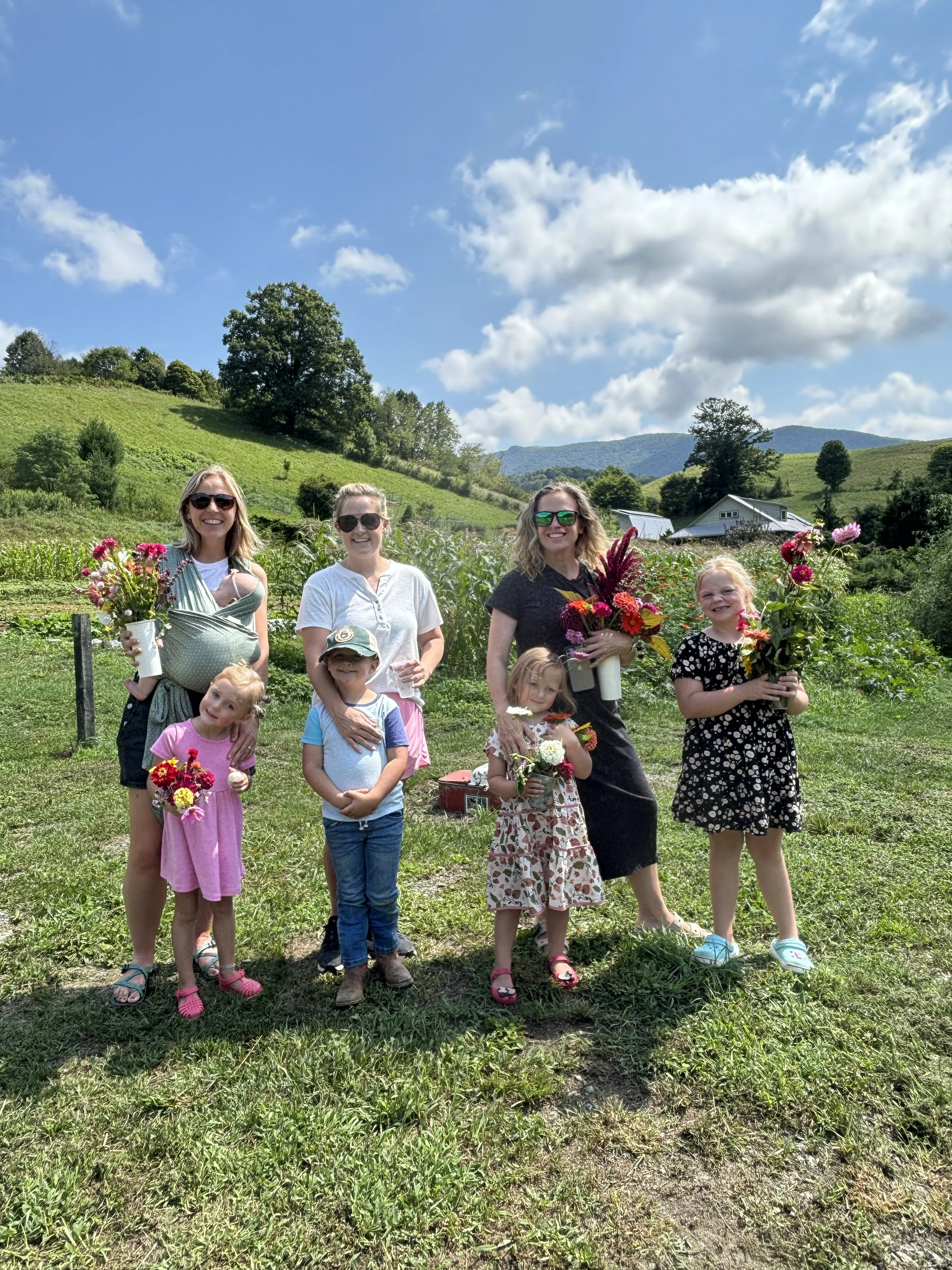 Farm Kids Picking Flowers, Springhouse Farm, VIlas, NC.jpeg