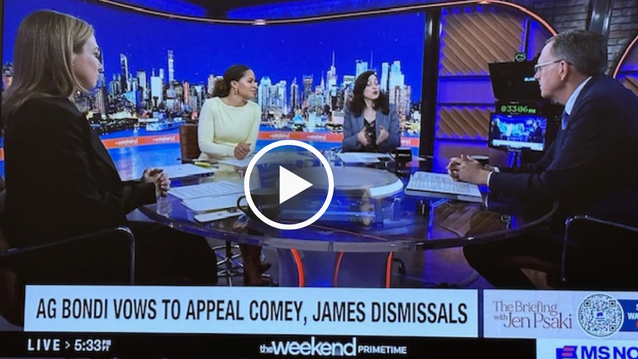 Big losses for Trump’s DOJ with dismissal of Comey, James cases