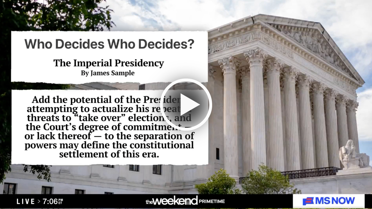 The Imperial Presidency. Trump threatens election takeover