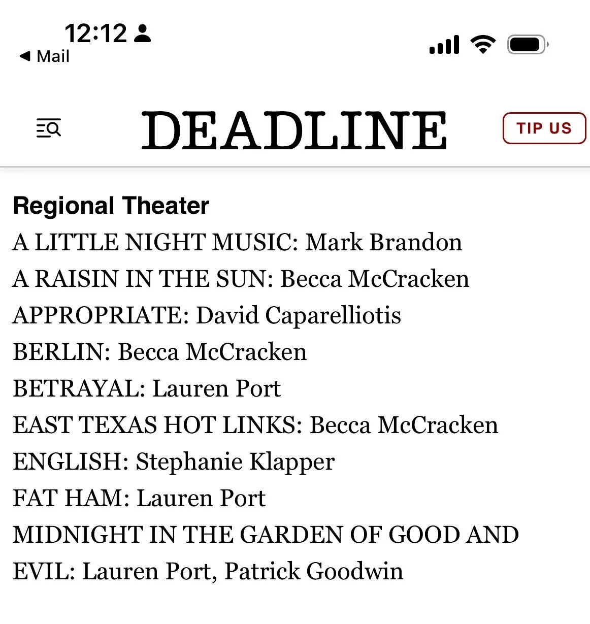 Beyond humbled and incredibly thrilled to be nominated for 3 Artios Awards!!! Chicago Theatre&rsquo;s heartbeat is pulsing across the world and I&rsquo;m honored to represent our community and continue to celebrate the acting home of so many gifted a