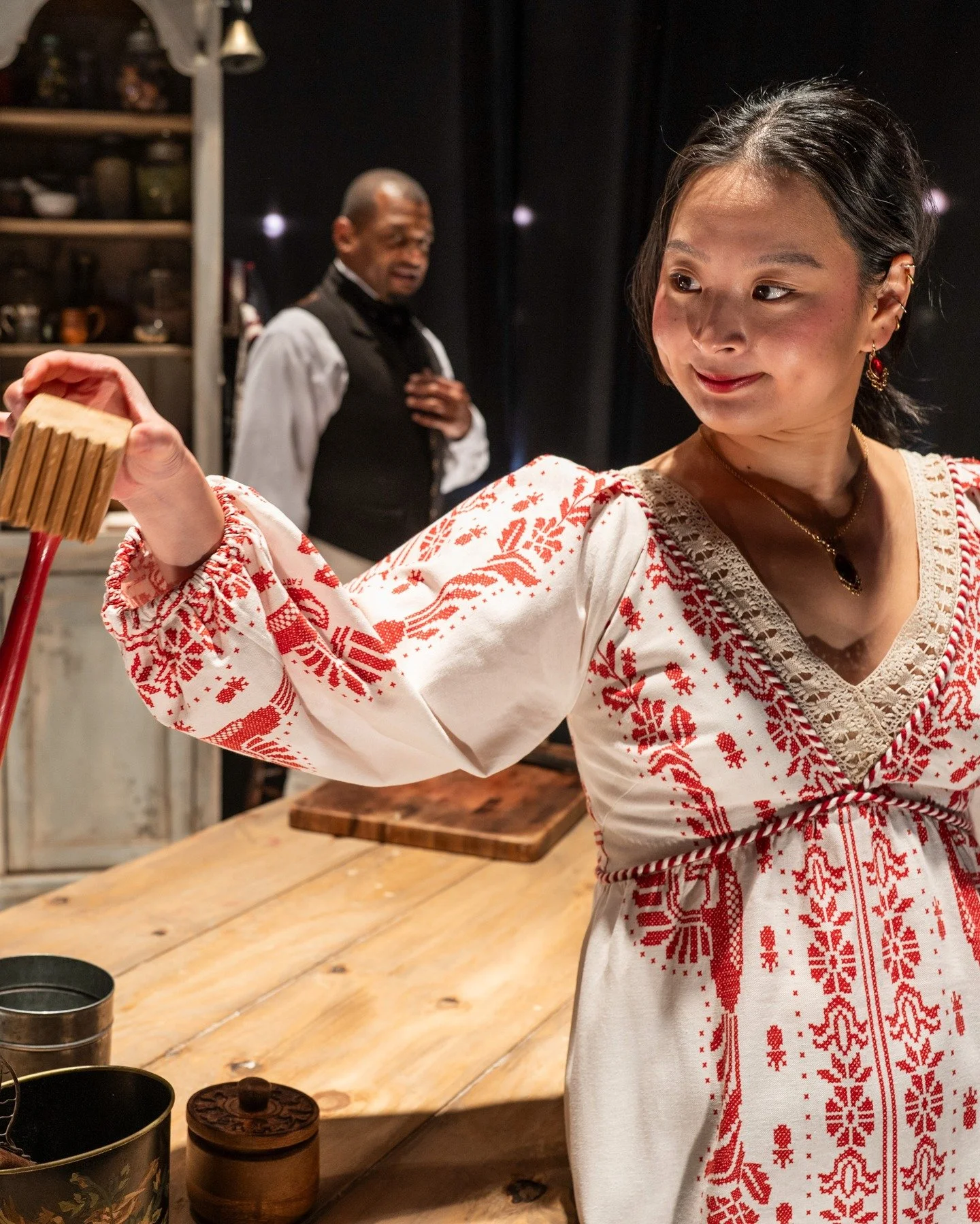 Welcome to the manor! Performances of MISS JULIE are underway and we officially open on Saturday! This cast is FIRE!

...
Photos of Mi Kang, Kelvin Roston Jr. and Rebecca Spence by Michael Brosilow

****
Grateful to our director, Gabrielle Randle-Ben