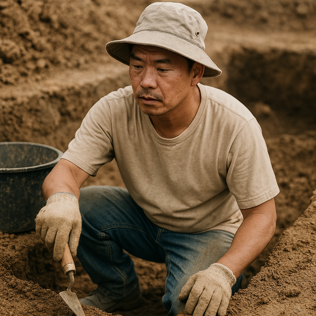 考古發掘現場的基礎人員-發掘工