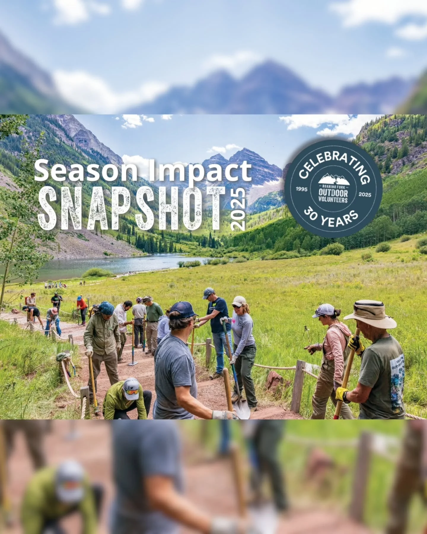 Big impact. Real people. Shared responsibility. These 2025 numbers represent thousands of hands, many hours, and a commitment to caring for the public lands and shared spaces we all love. Thank you to everyone who joined us in making our 30th season 