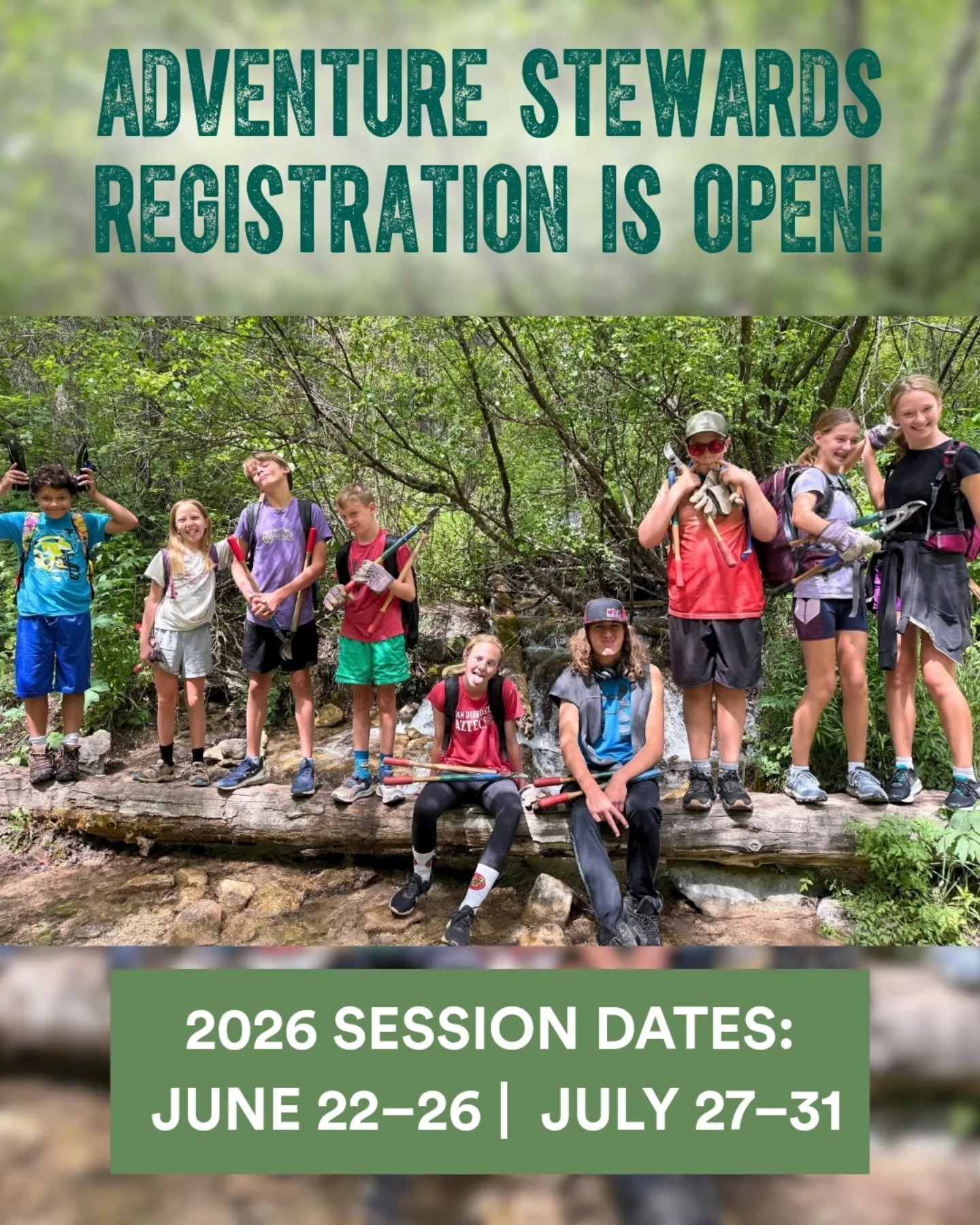 Calling all middle school adventurers (ages 11&ndash;14)!

Adventure Stewards is back for another season of exploring the Roaring Fork Valley while giving back to the places we love. Registration is now open!

Each 5-day session mixes hands-on stewar