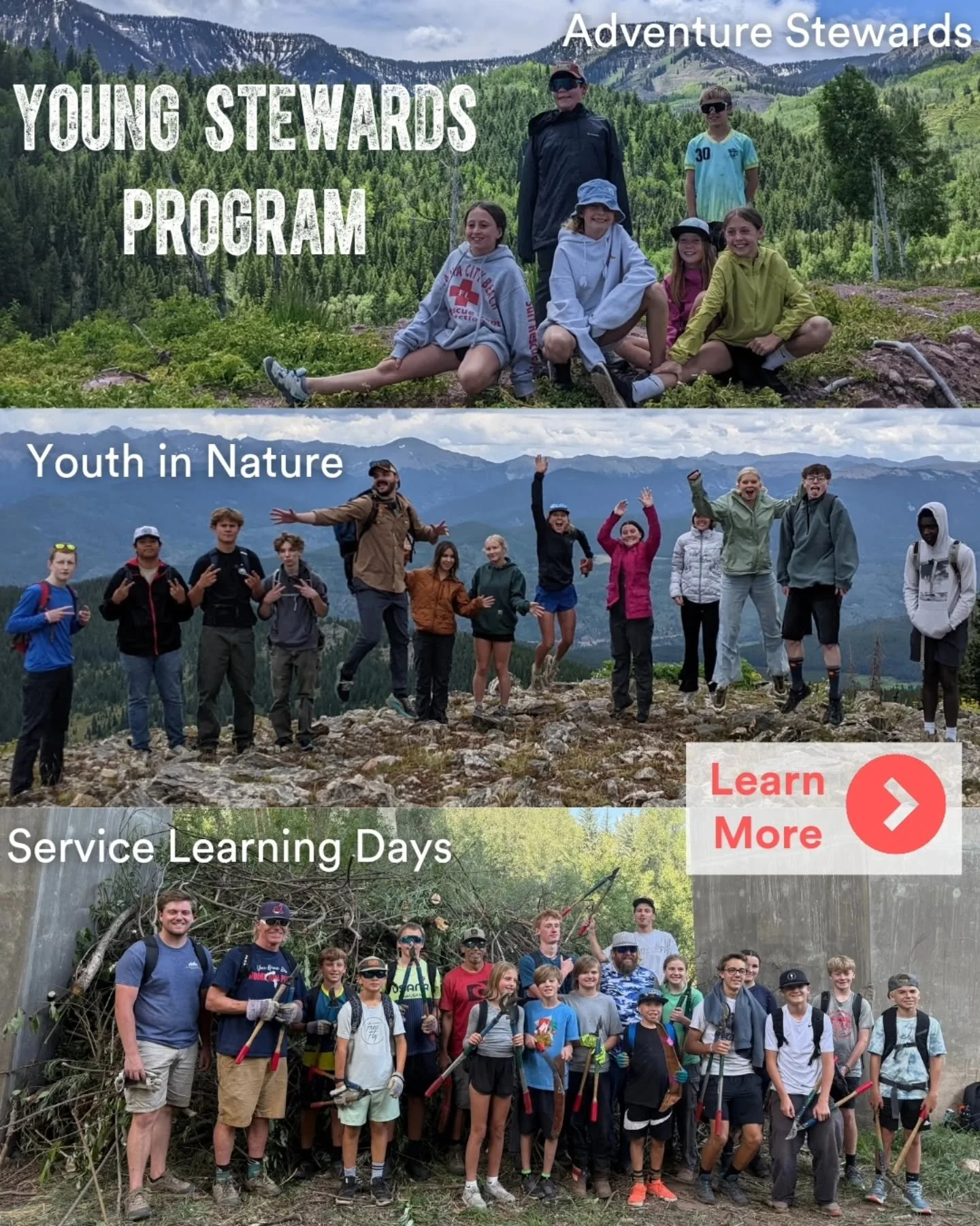 This summer, young people aren't just exploring the outdoors &mdash; they're protecting it. We're proud to offer programs that connect youth to the land and to something bigger than themselves.

✅ Adventure Stewards &ndash; Conservation education + r