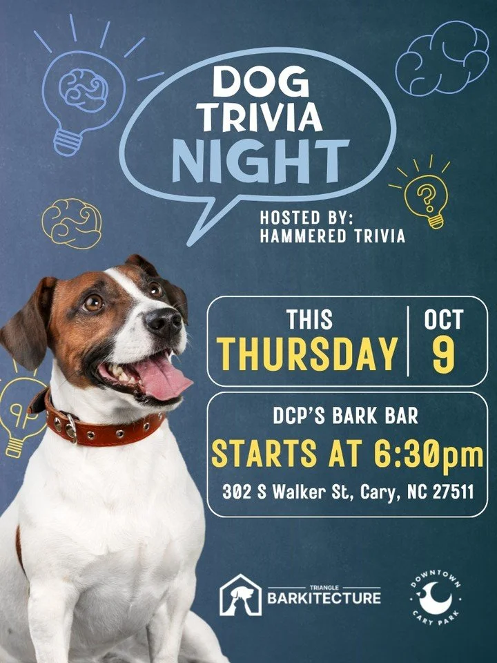 Think you&rsquo;re top dog when it comes to canine knowledge? 🐕
Prove it this Thursday at Dog Trivia Night, presented by Hammered Trivia at Downtown Cary Park!

🐾 Test your paw-some skills
🍹 Grab a drink, fetch some friends
🎉 Win un-fur-gettable 